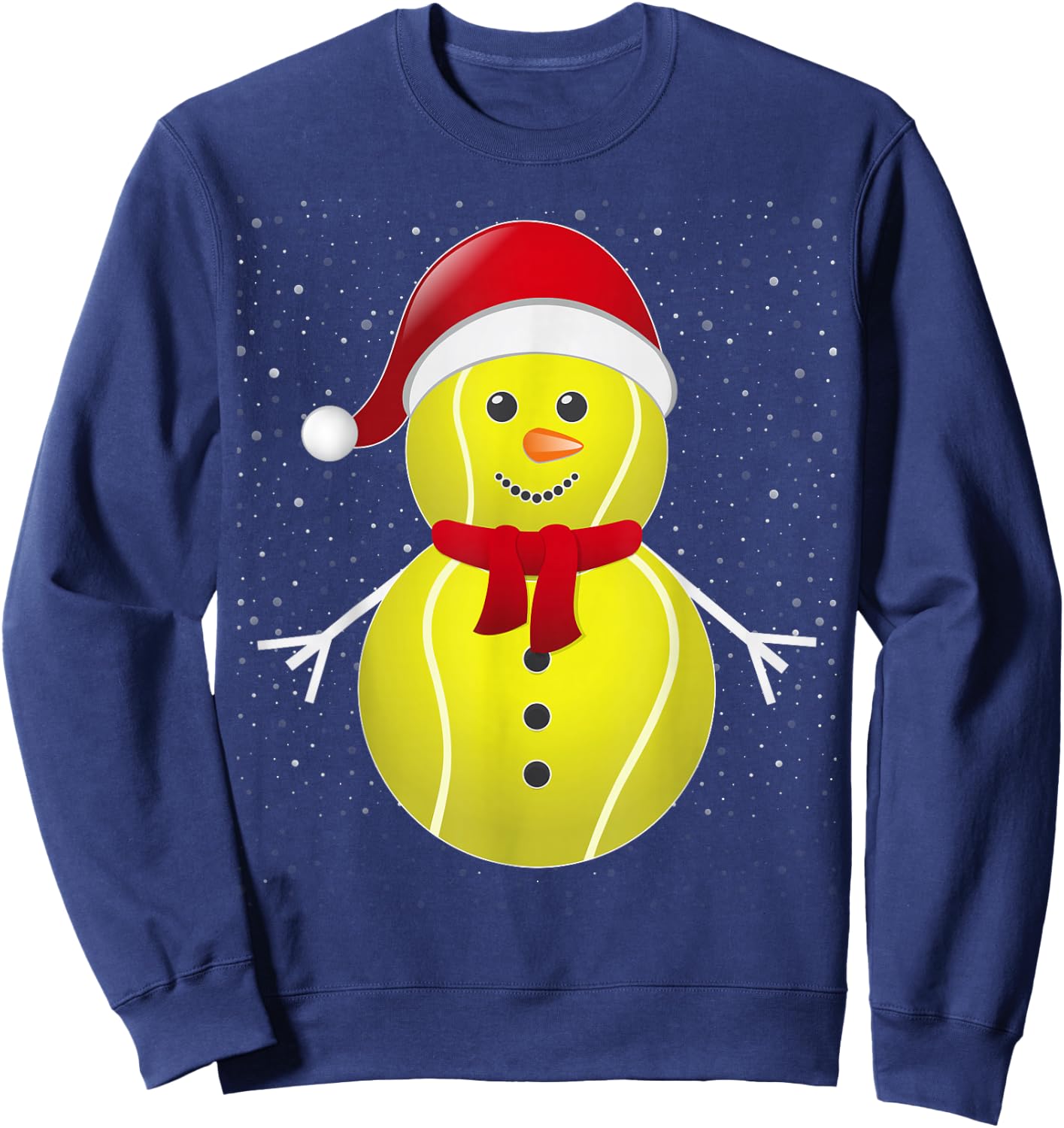 Tennis Ball Snowman Santa Sweatshirt - Sweatshirt | Navy