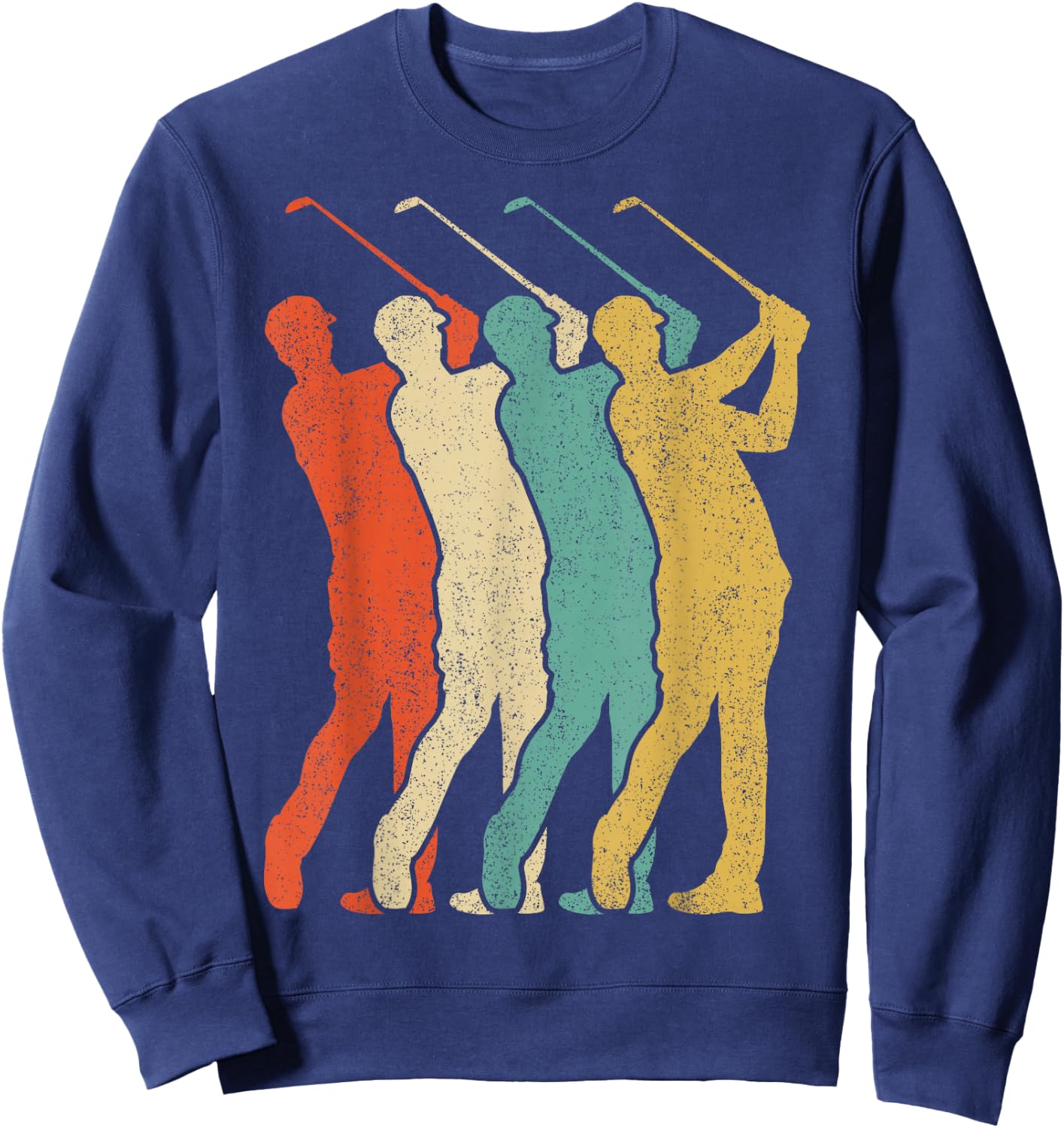 Golf Vintage Silhouette 60s 70s Retro Gift Club & Ball Sport Sweatshirt - Sweatshirt | Navy