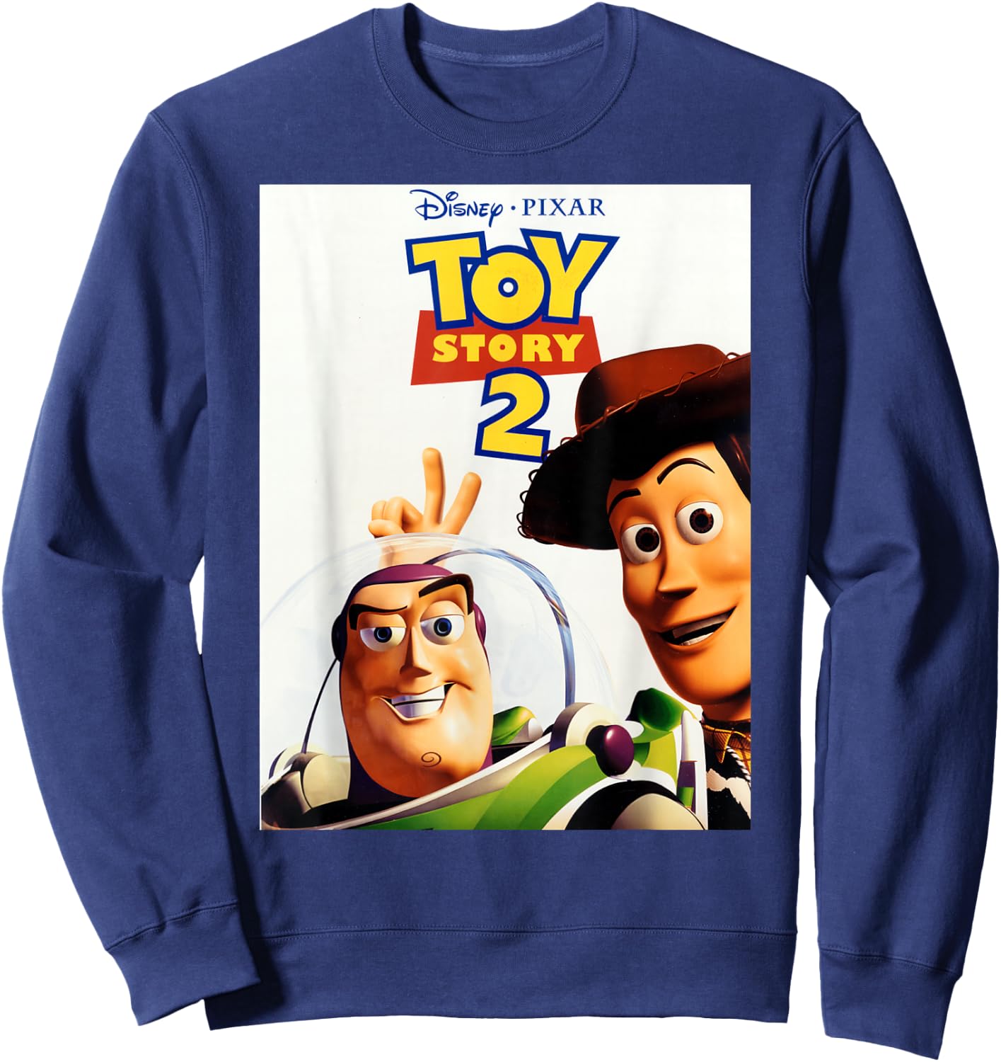 Disney Pixar Toy Story 2 Woody And Buzz Movie Poster Sweatshirt - Sweatshirt | Navy