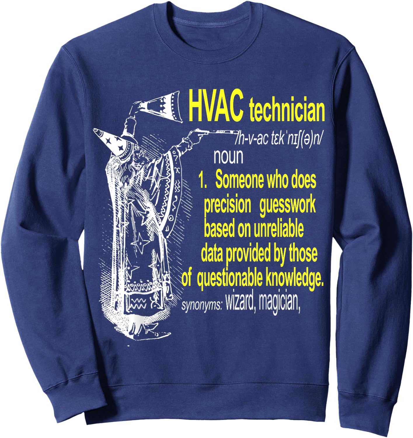 HVAC Technician Funny Definition Air Conditioning Sweatshirt - Sweatshirt | Navy