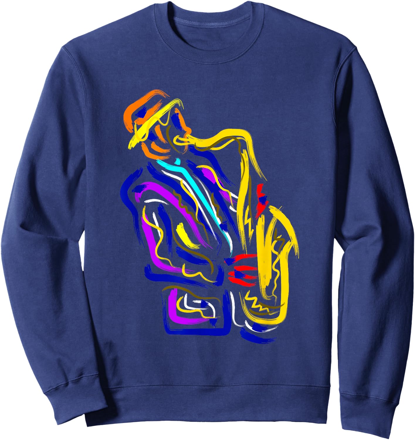 Saxophonist Jazz Musician Gift Saxophone Small Sweatshirt - Sweatshirt | Navy
