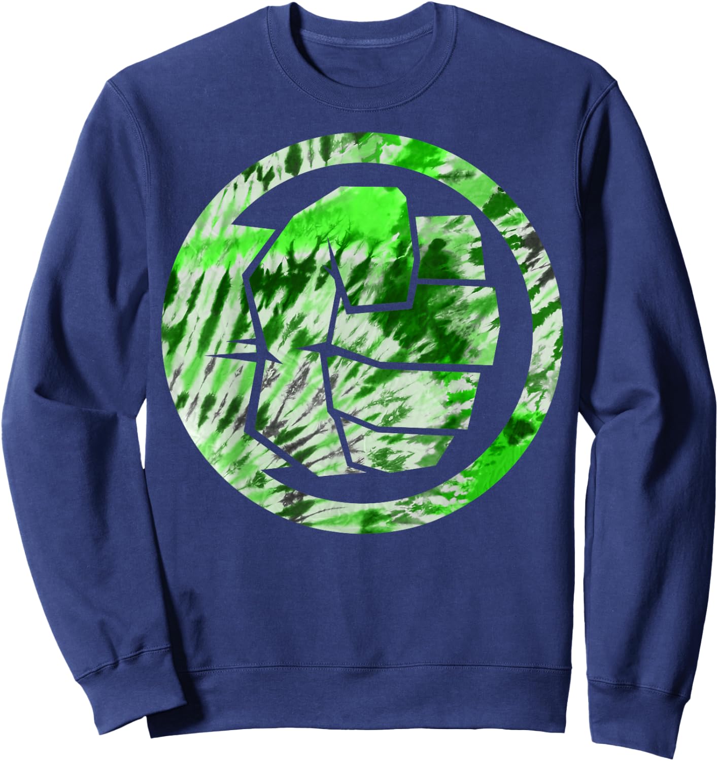 Marvel The Hulk Tie Dye Fist Symbol Graphic Sweatshirt - Sweatshirt | Navy