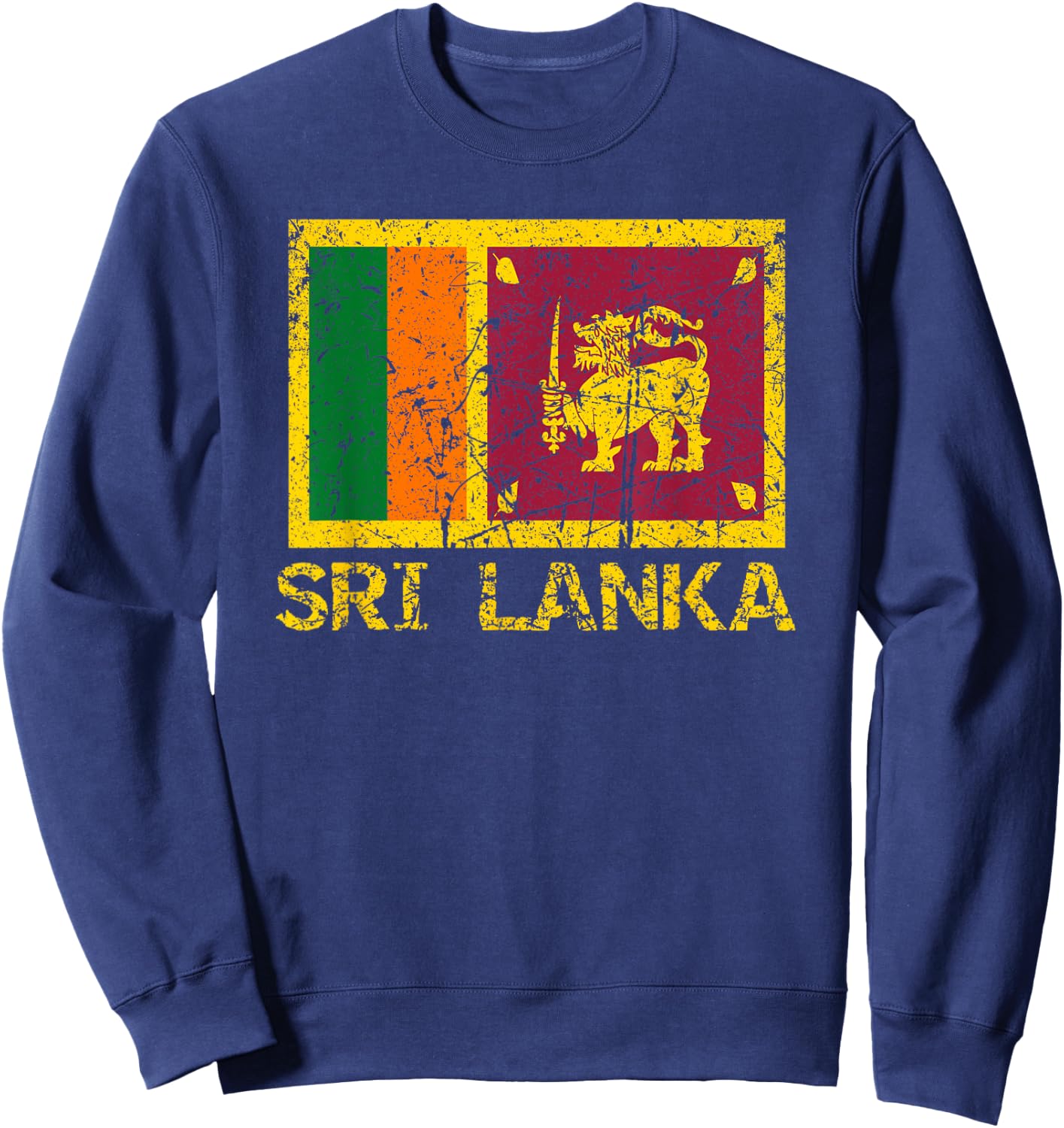 Sri Lanka Flag Distressed Men Women Kids Sri Lankan Sweatshirt - Sweatshirt | Navy