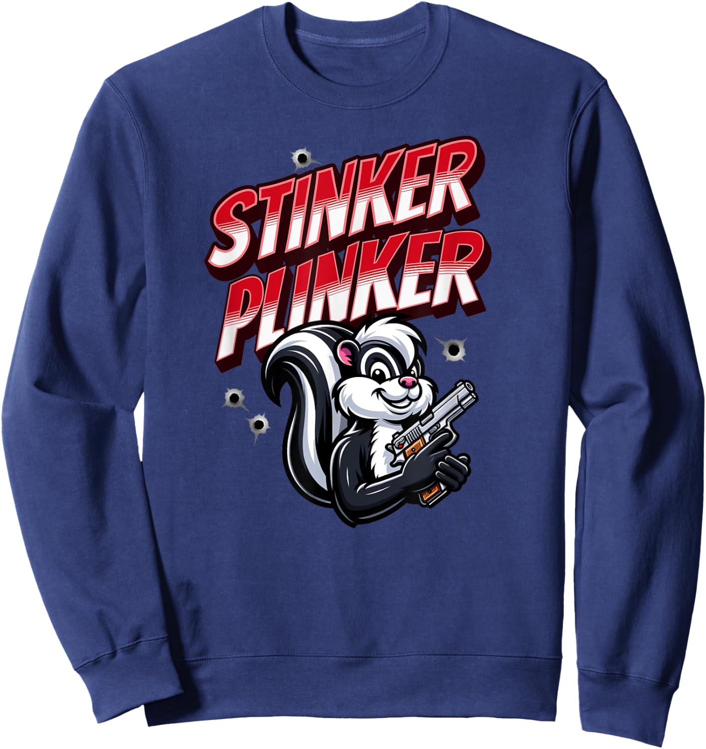 Stinker Plinker - Skunk Handgun Shootist Sweatshirt - Sweatshirt | Navy