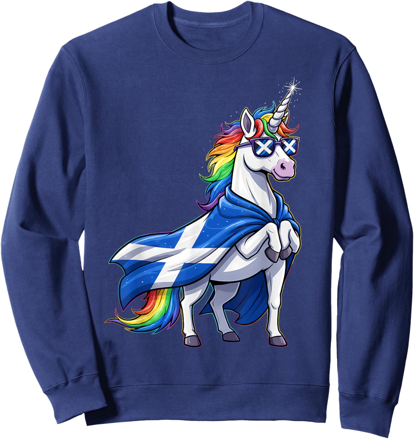 Scotland Flag Scottish Unicorn Sweatshirt - Sweatshirt | Navy
