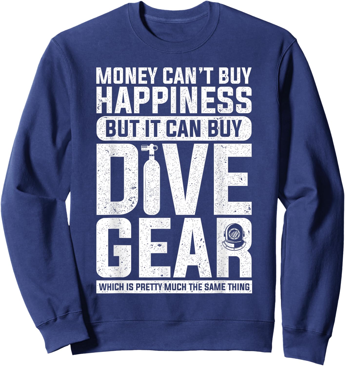 Diving Designs Adult Black Fun, Modern Funny Dive Gear Diving Design for Divers Sweatshirt - Sweatshirt | Navy