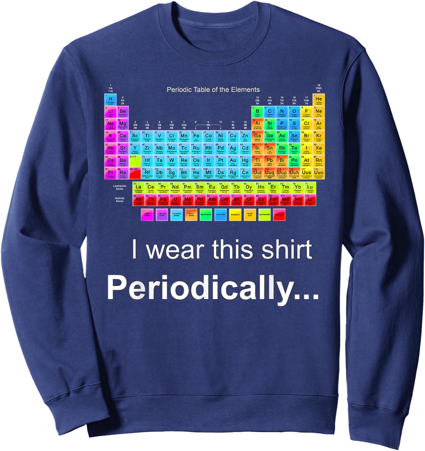 Wear this Periodically Periodic Table of Elements Sweatshirt - Sweatshirt | Navy