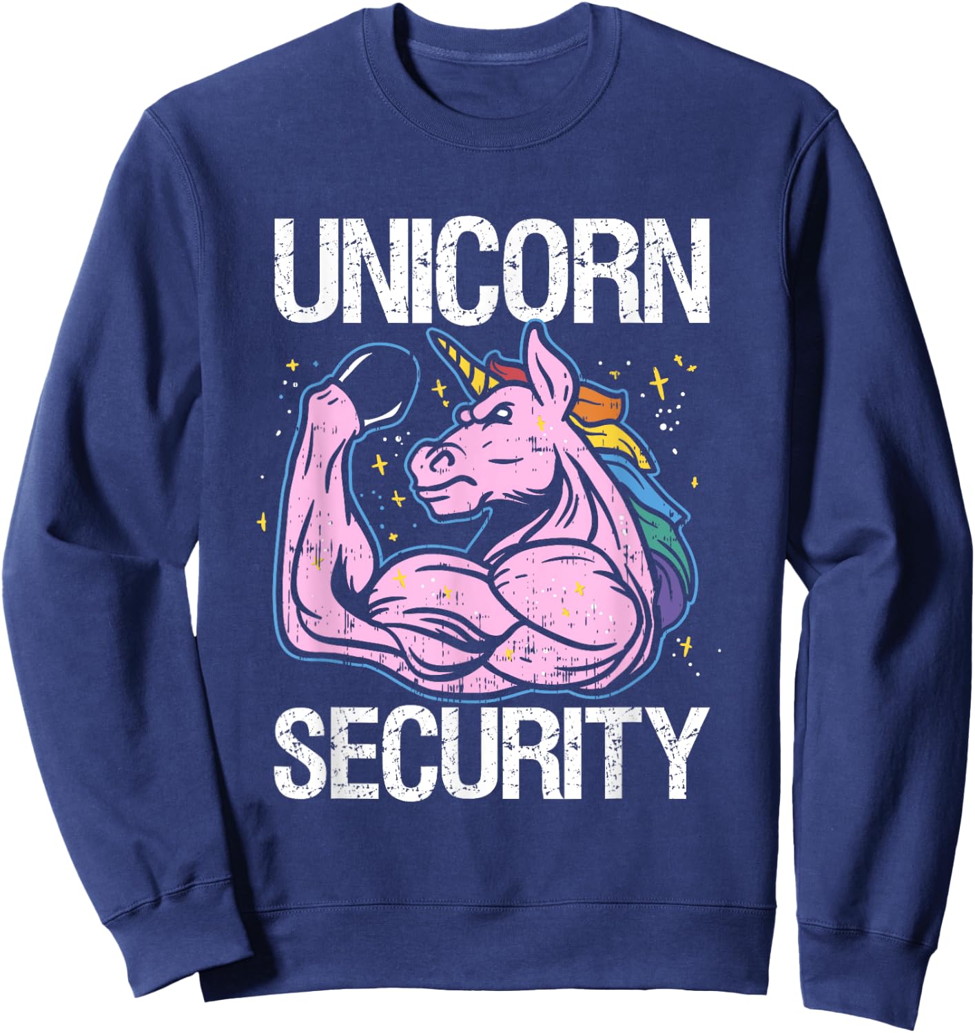Unicorn Security Funny Costume Police Halloween Dad Men Sweatshirt - Sweatshirt | Navy
