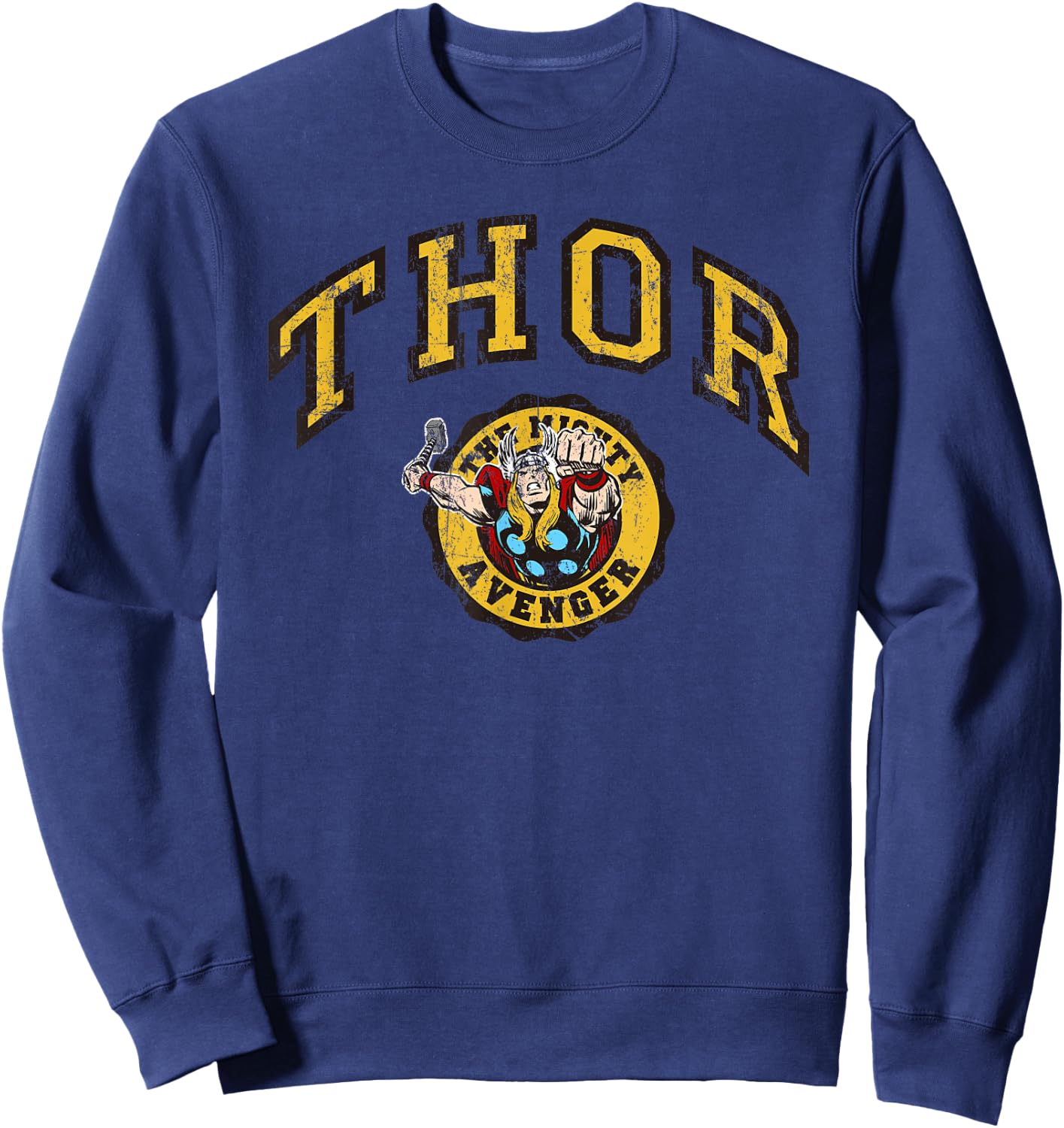 Marvel Thor The Mighty Avenger Varsity Vintage Sweatshirt - Sweatshirt | Navy