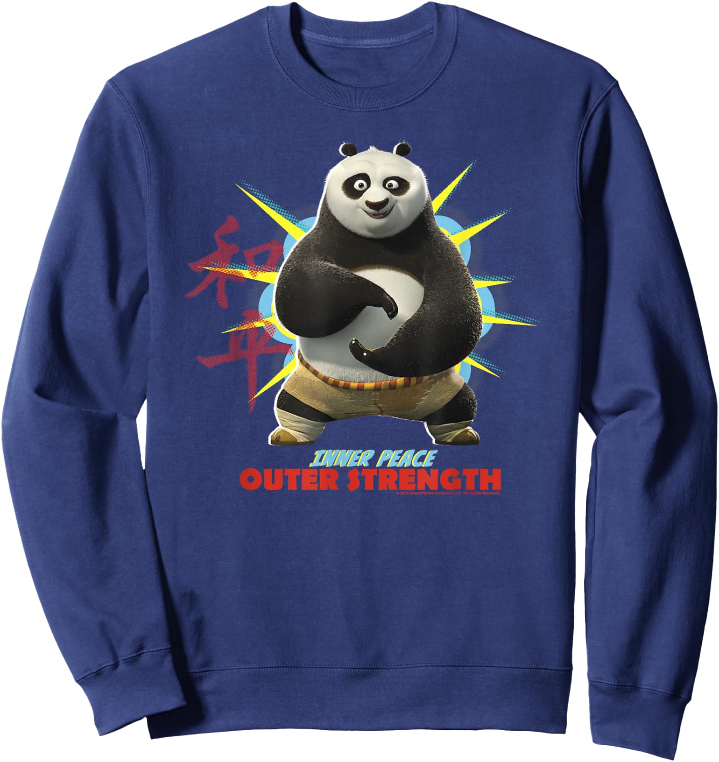 Kung Fu Panda Po Inner Peace Out Strength Portrait Sweatshirt - Sweatshirt | Navy