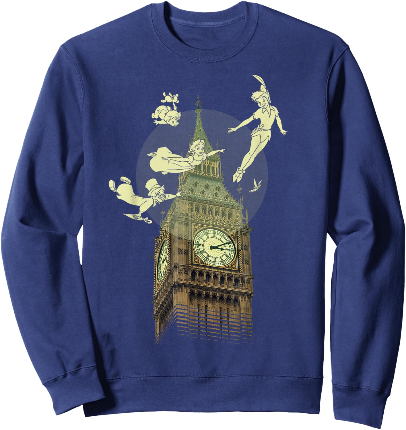 Disney Peter Pan The Darlings Flying by Clock Tower Sweatshirt - Sweatshirt | Navy