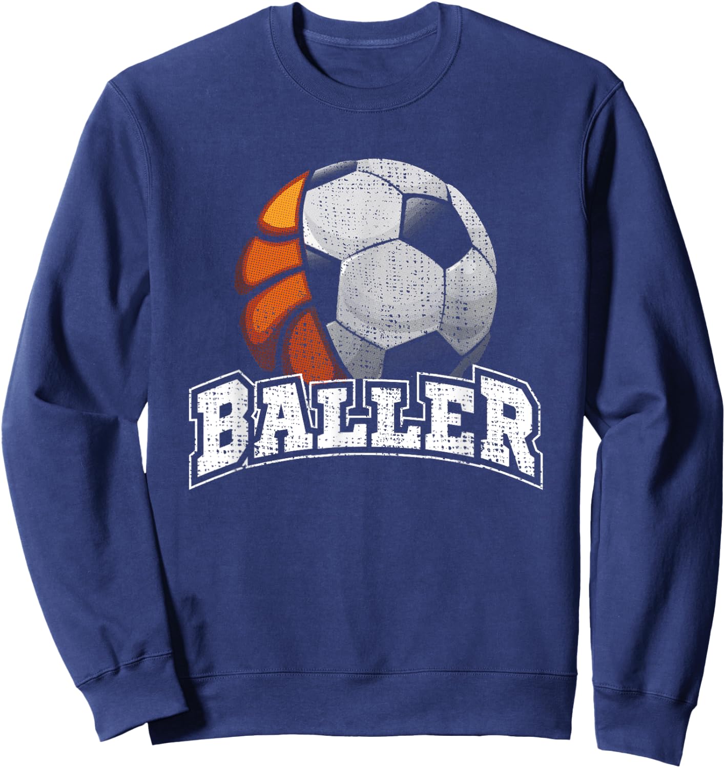 Basketball Soccer Funny Sweatshirt - Sweatshirt | Navy