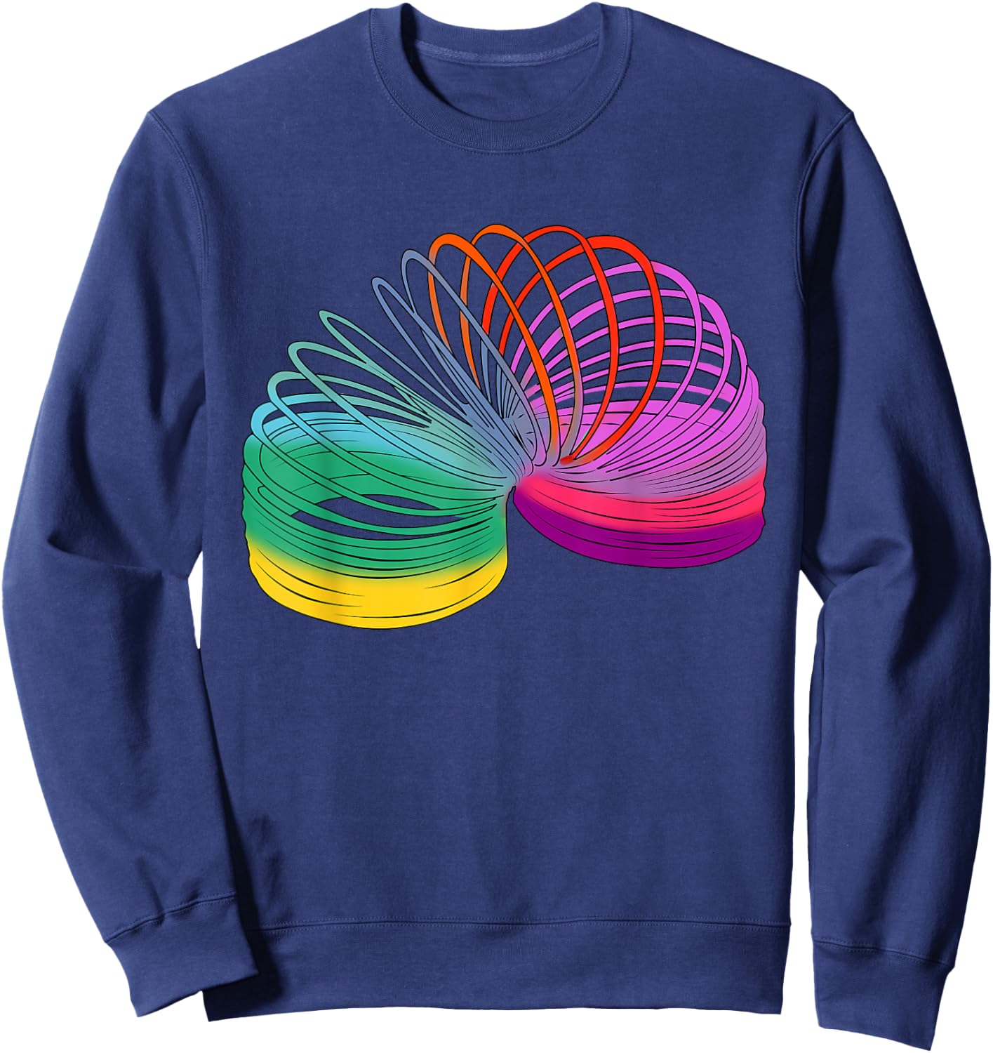 Slinky Retro 90s Toy Fashion Outfit Costume Attire 90s Sweatshirt - Sweatshirt | Navy