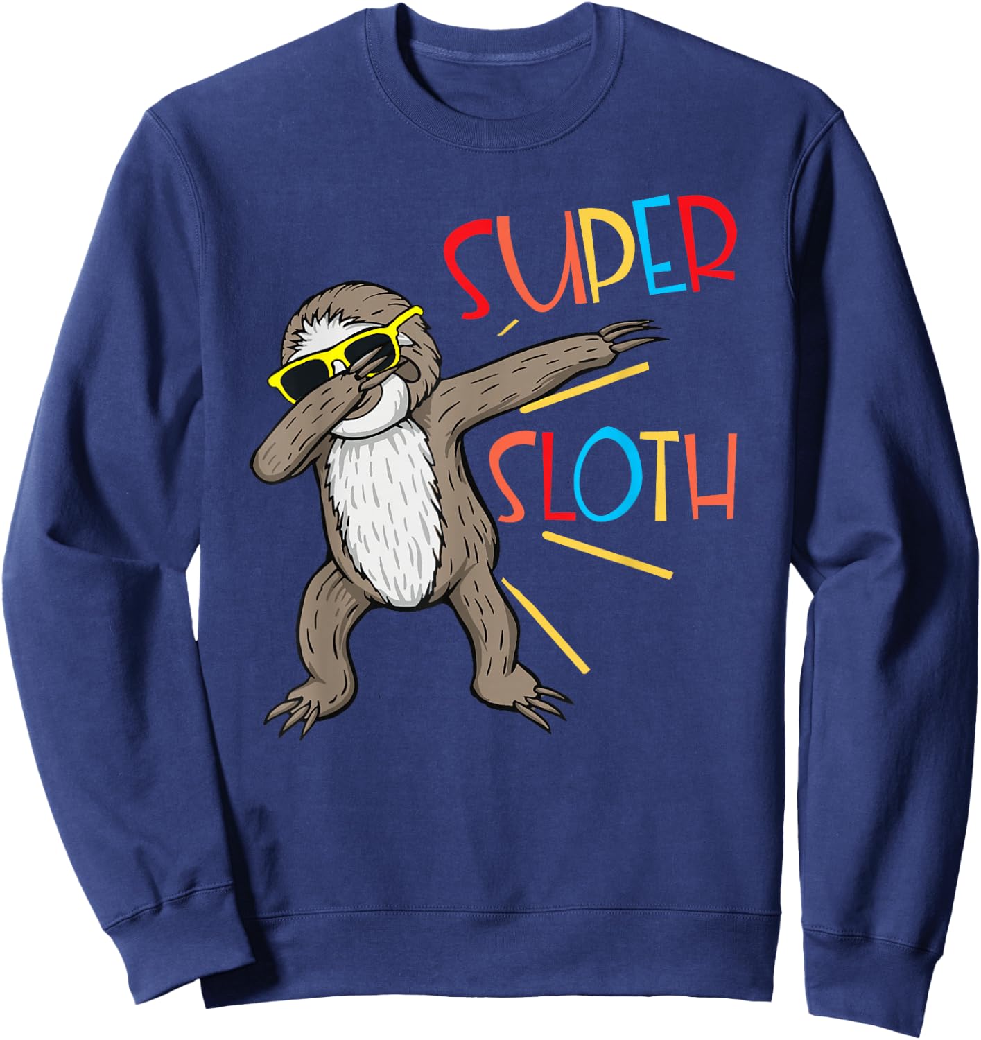Funny Super Sloth Superhero Dabbing Dance Move Dab For Kids Sweatshirt - Sweatshirt | Navy