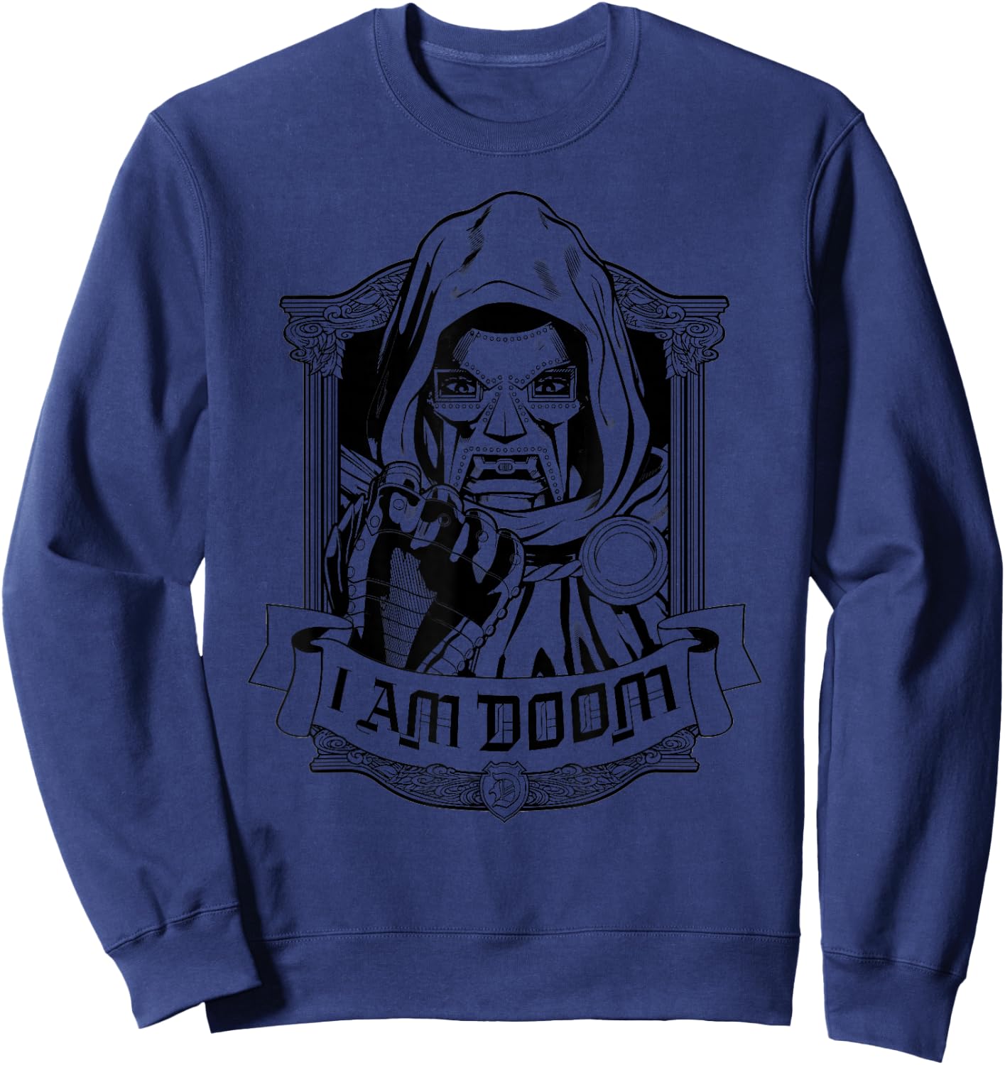 Marvel Super Villains Doctor Doom Portrait I Am Doom Sweatshirt - Sweatshirt | Navy
