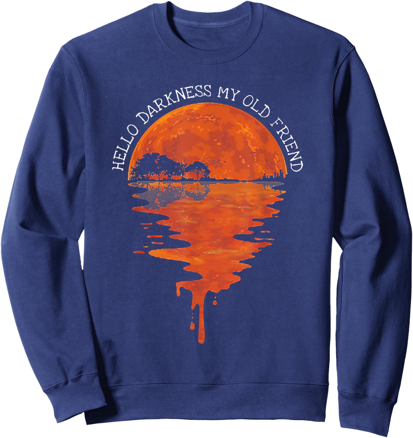 Hello Darkness My Old Friend Hippie Sweatshirt - Sweatshirt | Navy