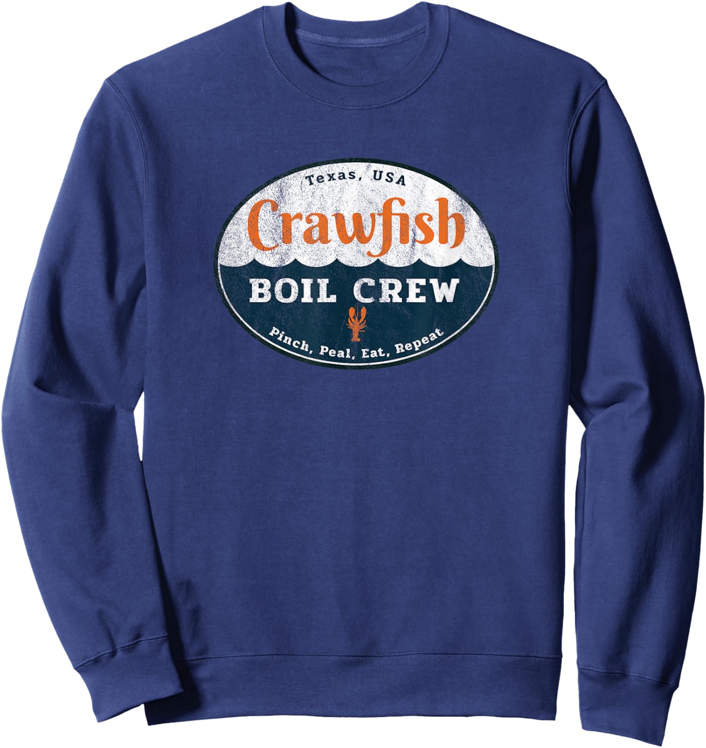 Crawfish Boil Crew Louisiana Retro Food Festival Crayfish Sweatshirt - Sweatshirt | Navy