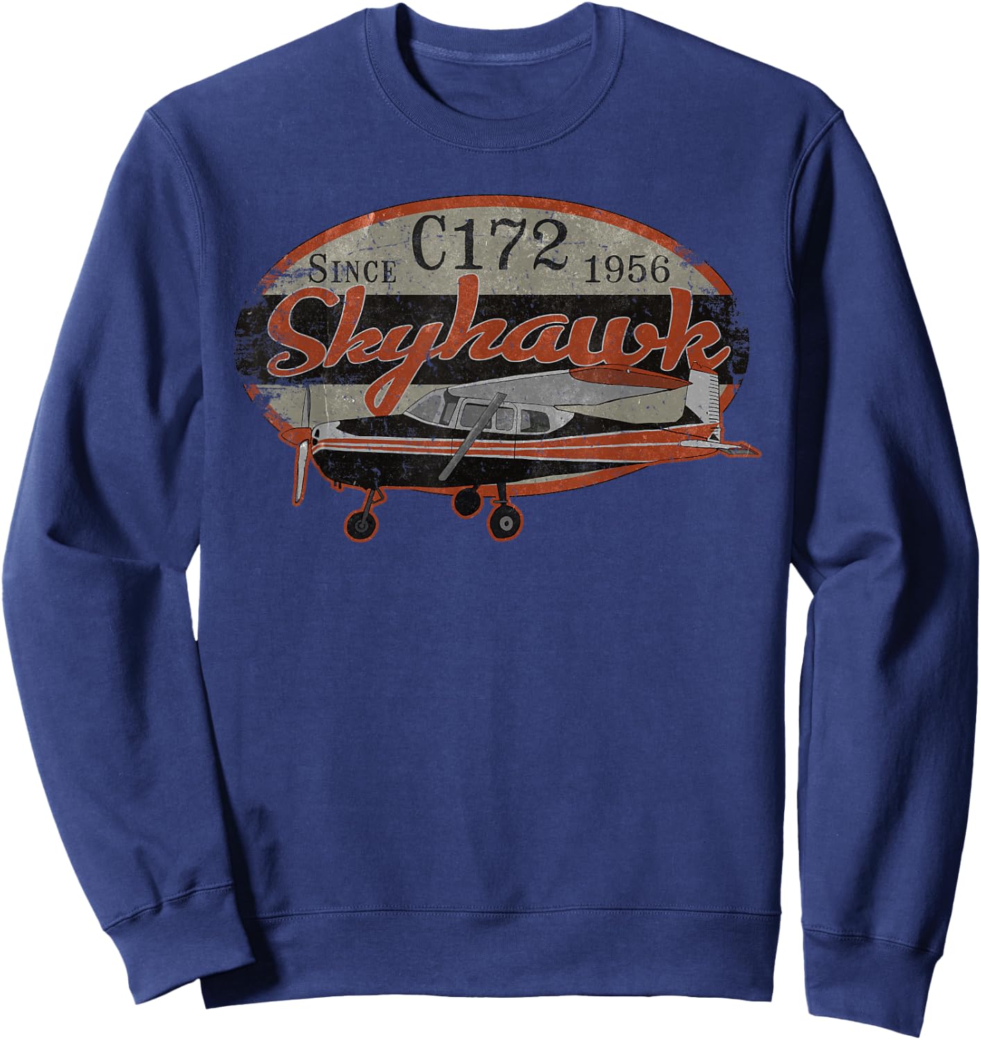 C-172 Skyhawk Vintage Retro C172 Airplane Flying Pilot Sweatshirt - Sweatshirt | Navy