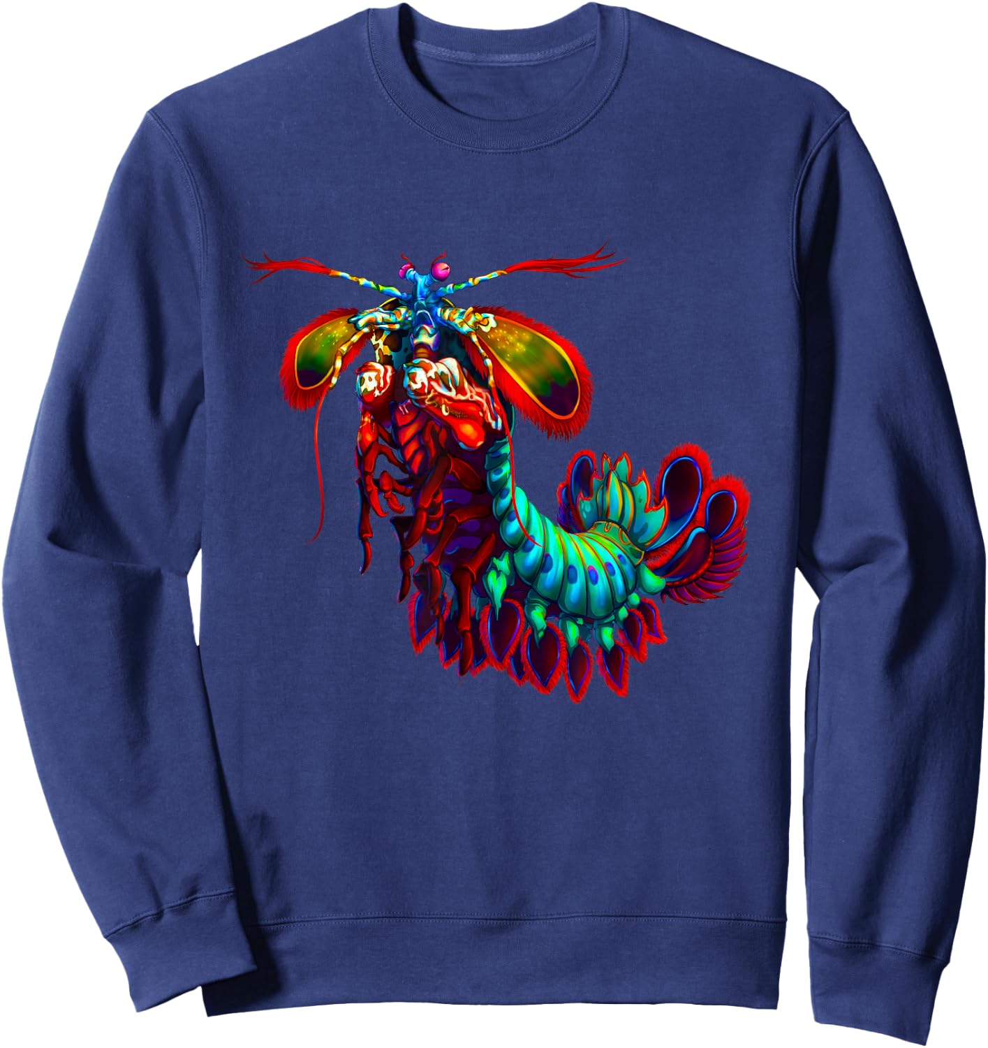 Rainbow Peacock Mantis Shrimp Sweatshirt - Sweatshirt | Navy