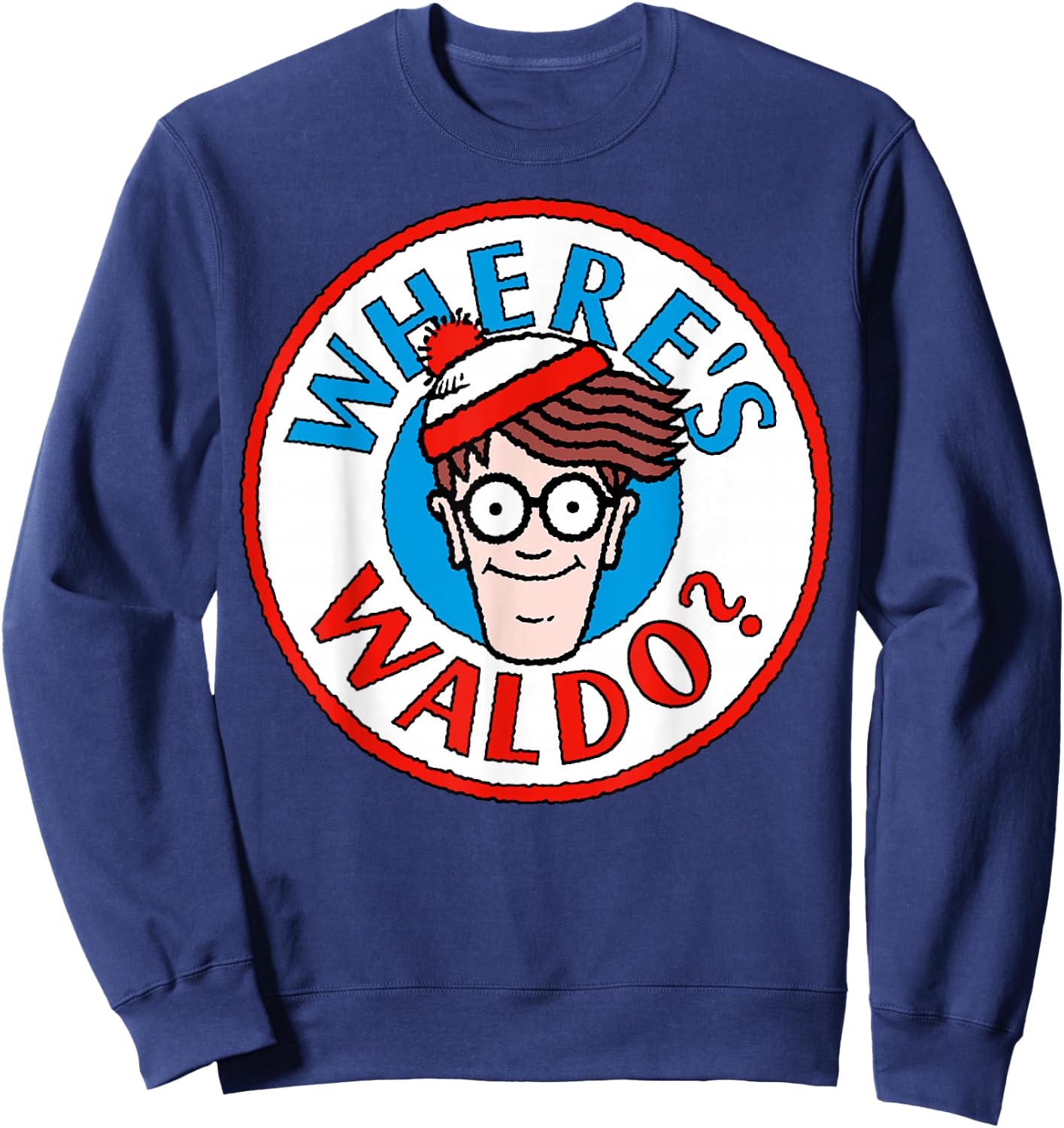 Where's Waldo Head Portrait Circle Logo Sweatshirt - Sweatshirt | Navy