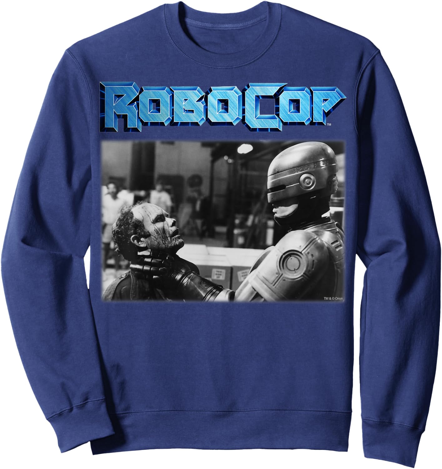 RoboCop And Clarence Boddicker Portrait Logo Sweatshirt - Sweatshirt | Navy