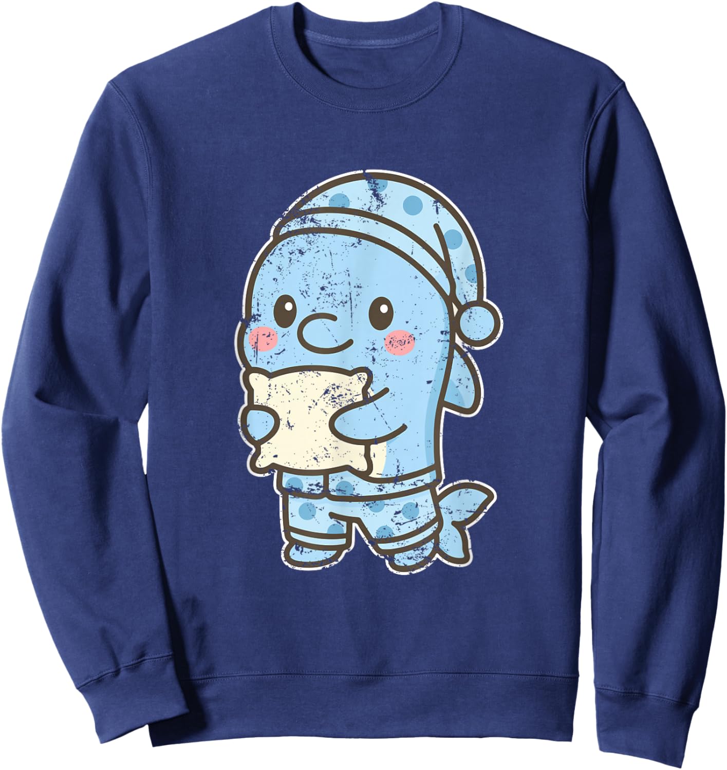 Cute Dolphin in Pajamas Sweatshirt - Sweatshirt | Navy