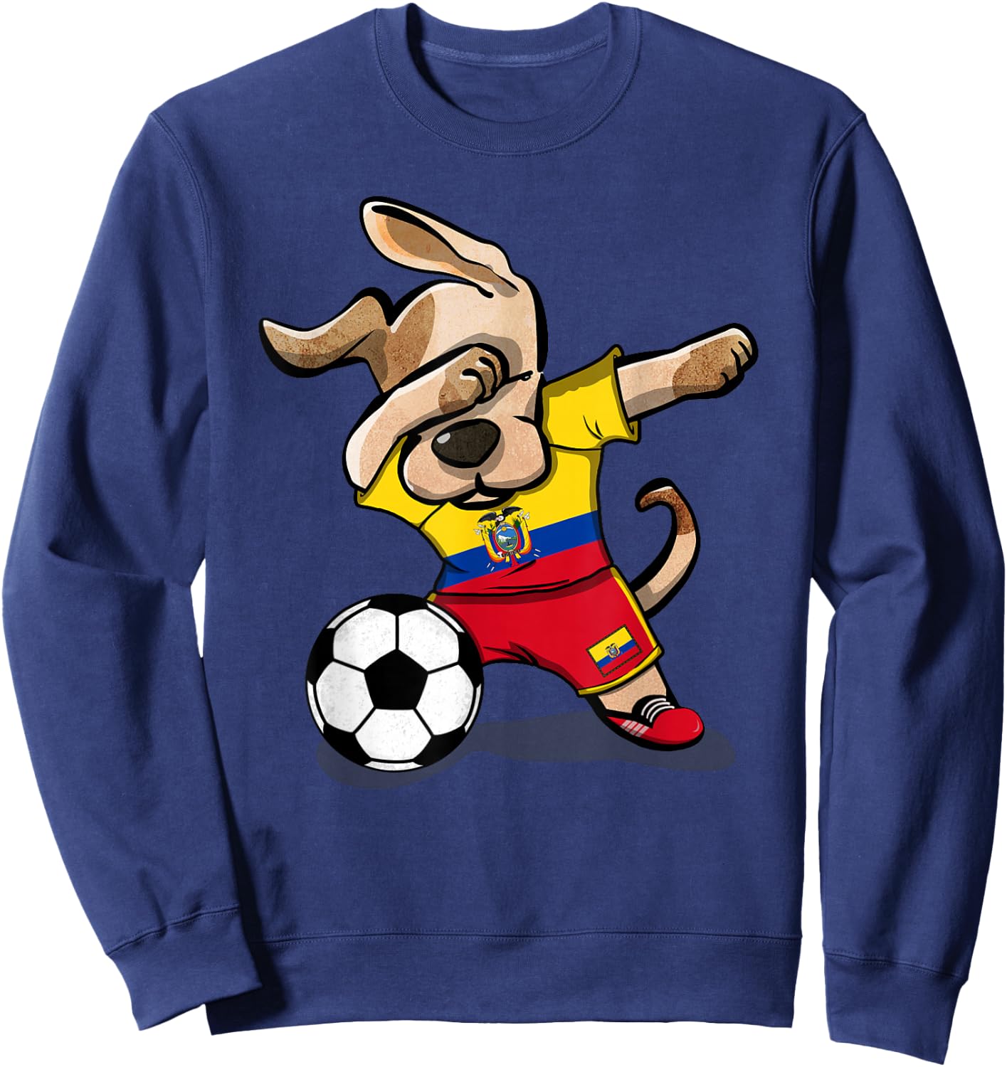 Dabbing Dog Ecuador Soccer Fans Jersey Ecuadorian Football Sweatshirt - Sweatshirt | Navy