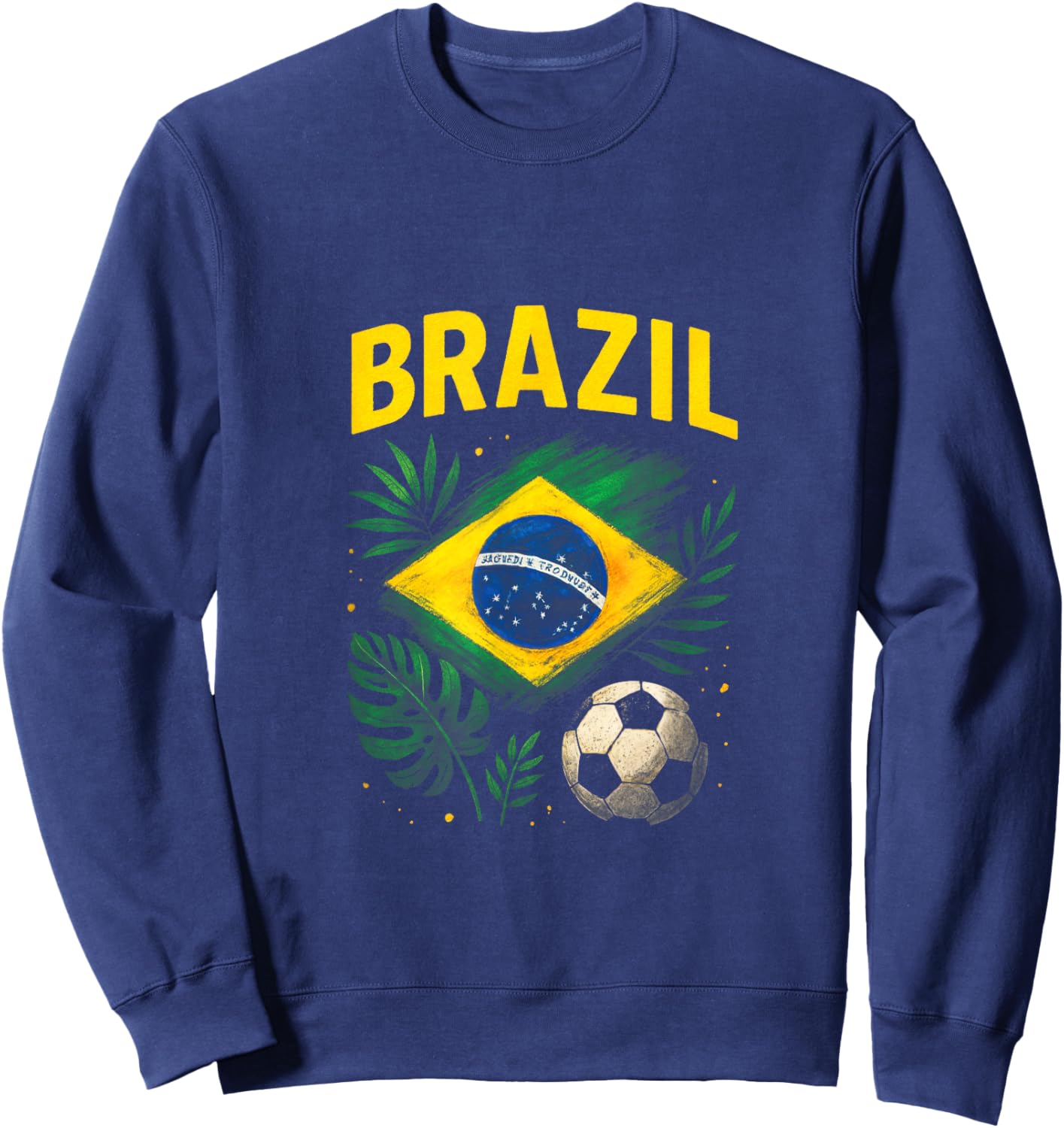 Brazil Brazilian Flag Brasil Soccer Football Sweatshirt - Sweatshirt | Navy
