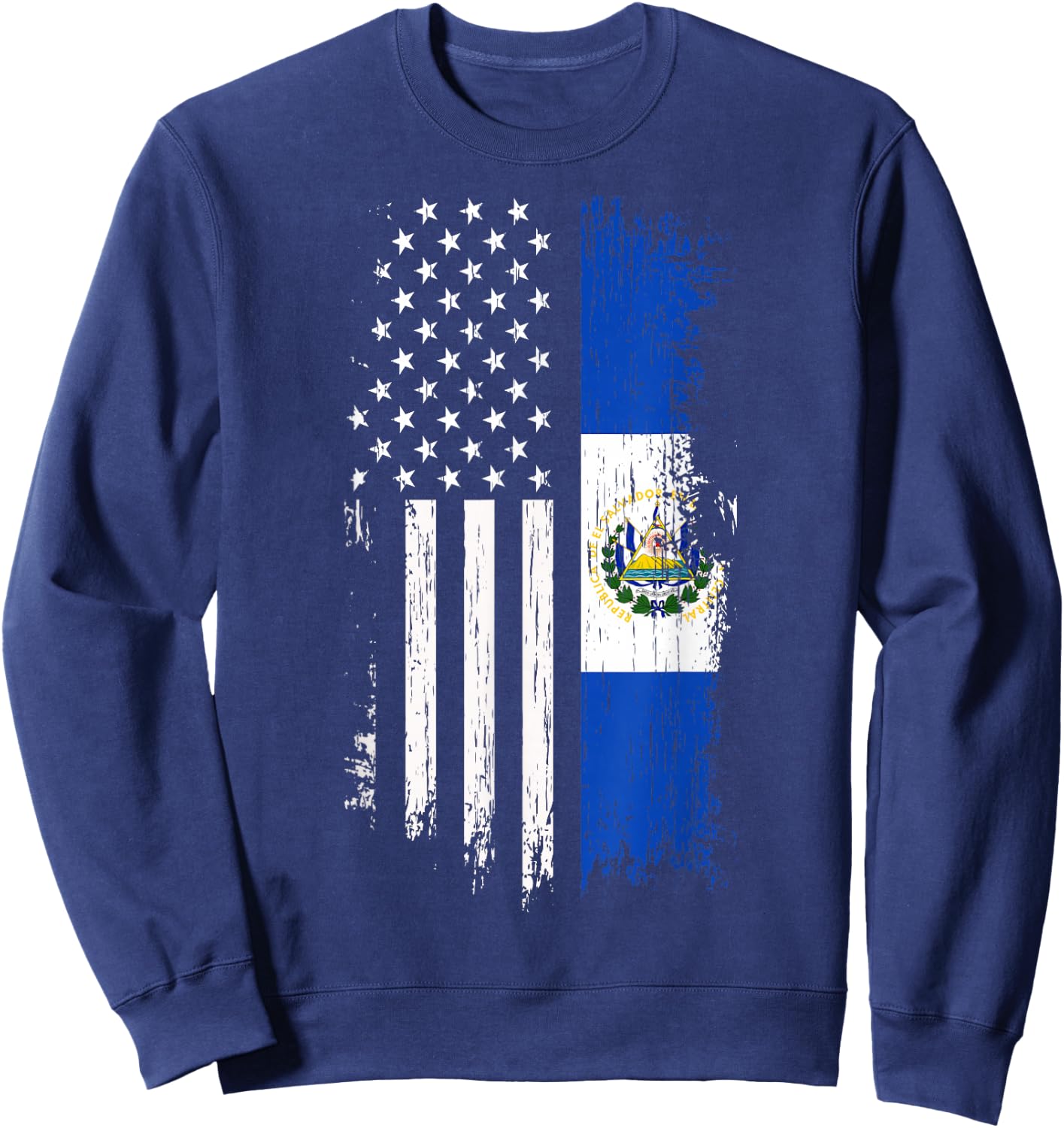 Salvadoran America Flag - El Salvador USA Shirt Sweatshirt - Sweatshirt | Navy