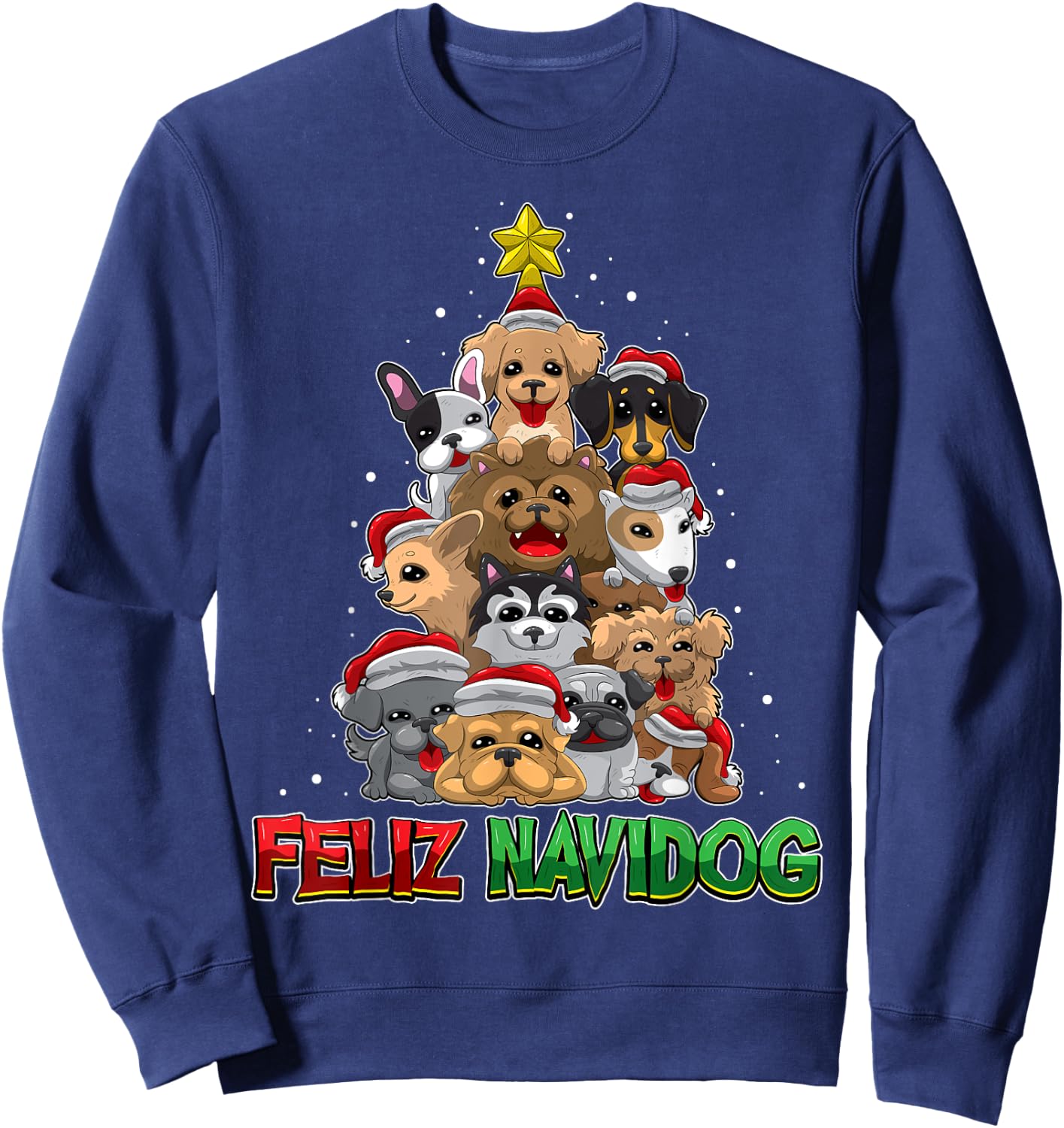 Feliz Navidog - Feliz Navidad - Christmas For Dog Lovers Men Women Kids Sweatshirt - Sweatshirt | Navy