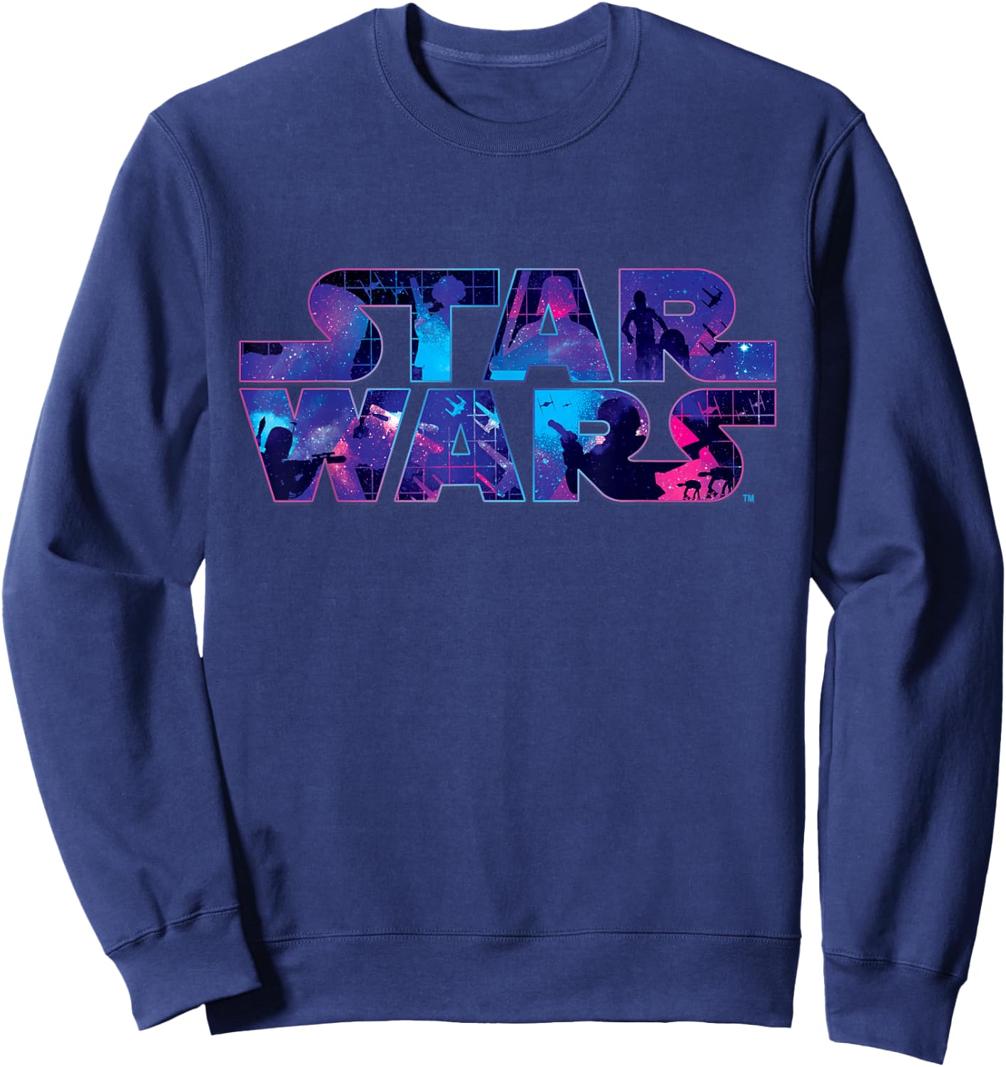 Star Wars Logo Retro 90s Galaxy Sweatshirt - Sweatshirt | Navy
