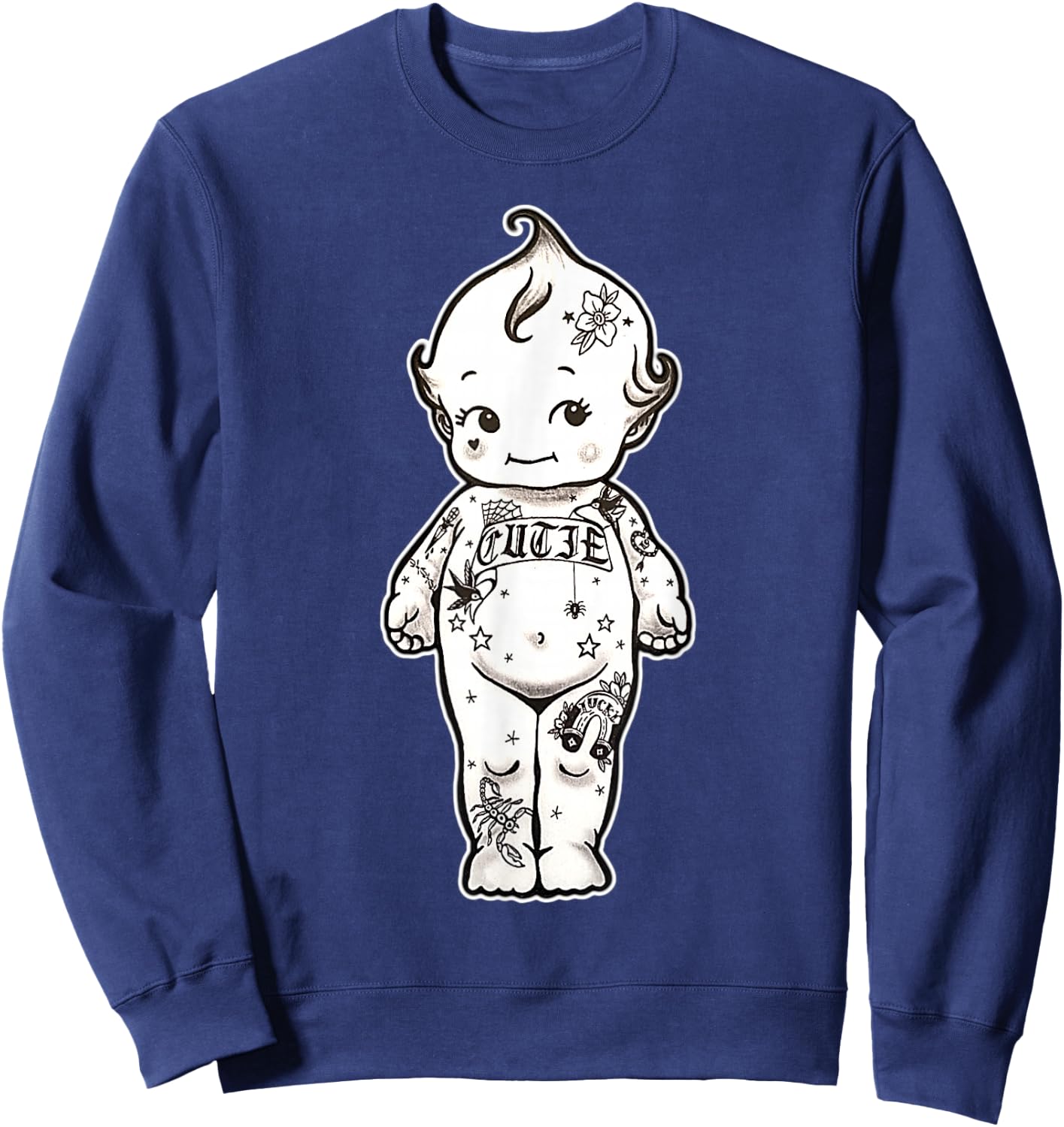 Tattooed Kewpie Baby Sweatshirt - Sweatshirt | Navy