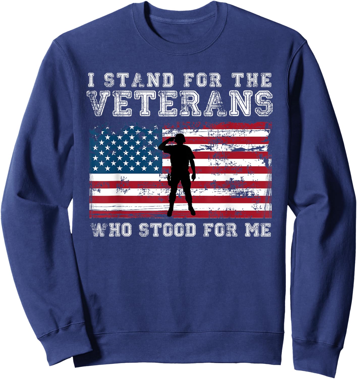 Veteran T Shirt I Stand Don't Kneel National Anthem Sweatshirt - Sweatshirt | Navy