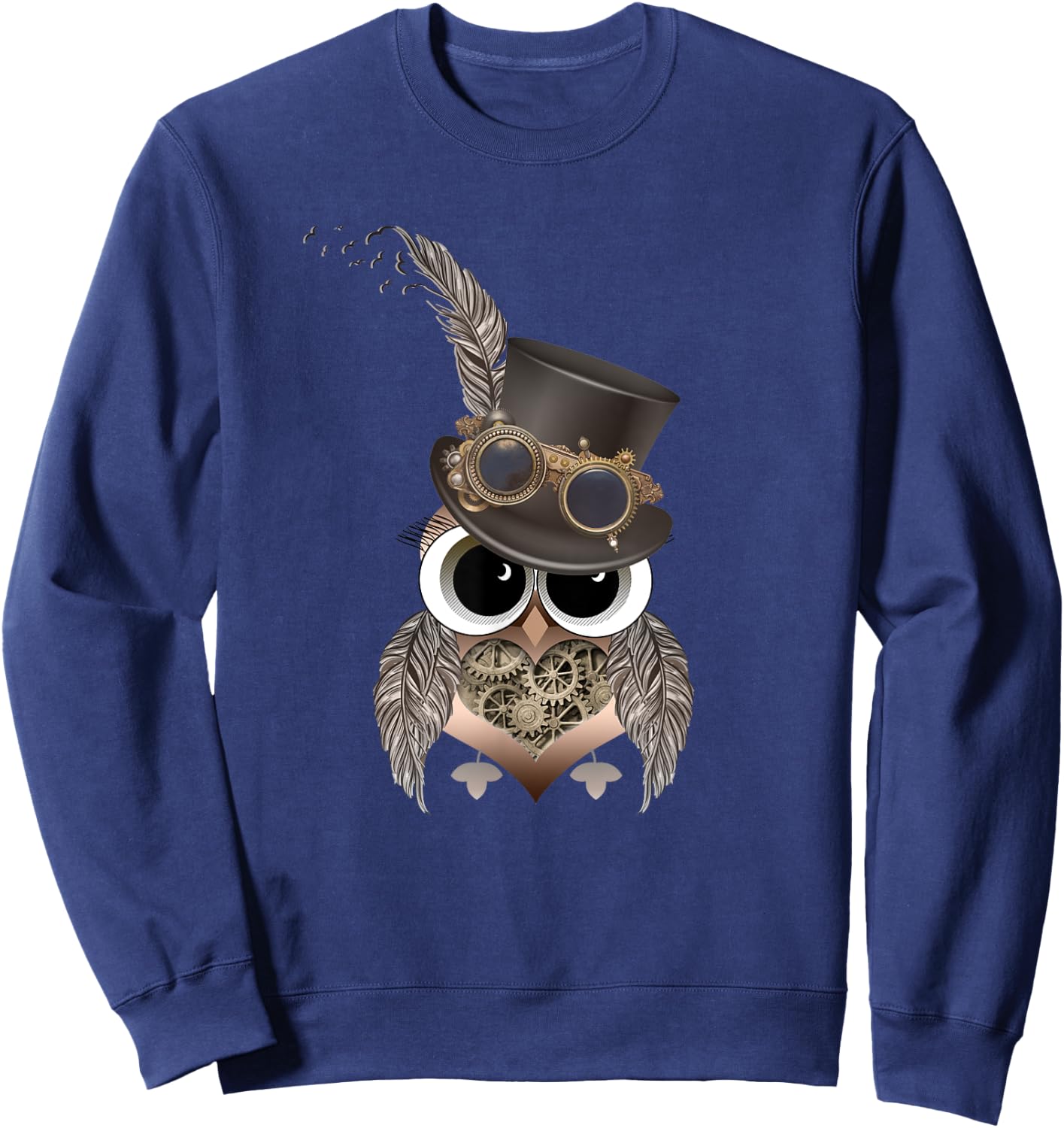 Steampunk Owl . For Owl Lovers and Steampunks. Sweatshirt - Sweatshirt | Navy