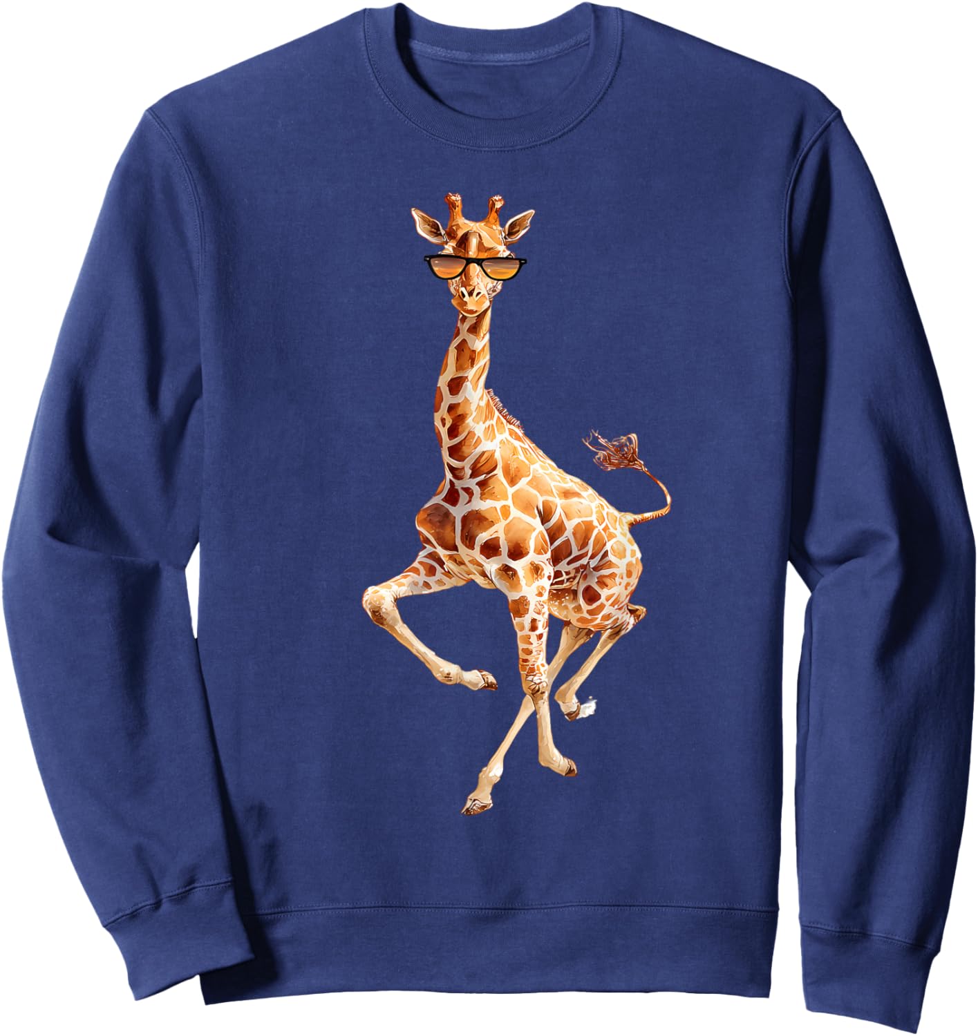 Giraffe Sunglasses Funny Giraffe Lover Safari Animal Animal Sweatshirt - Sweatshirt | Navy
