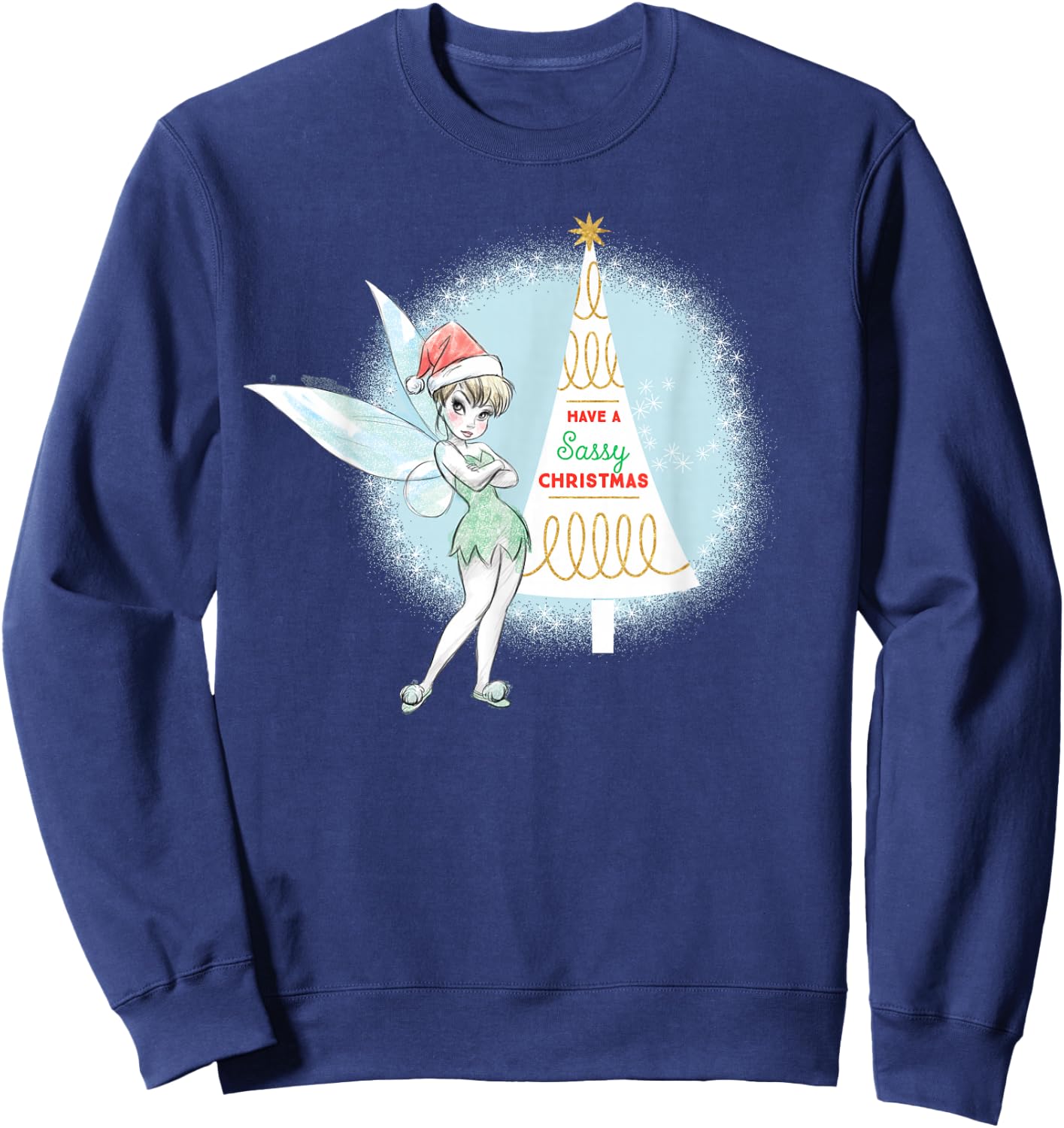 Disney Tinker Bell Sassy Christmas Holiday Sweatshirt - Sweatshirt | Navy