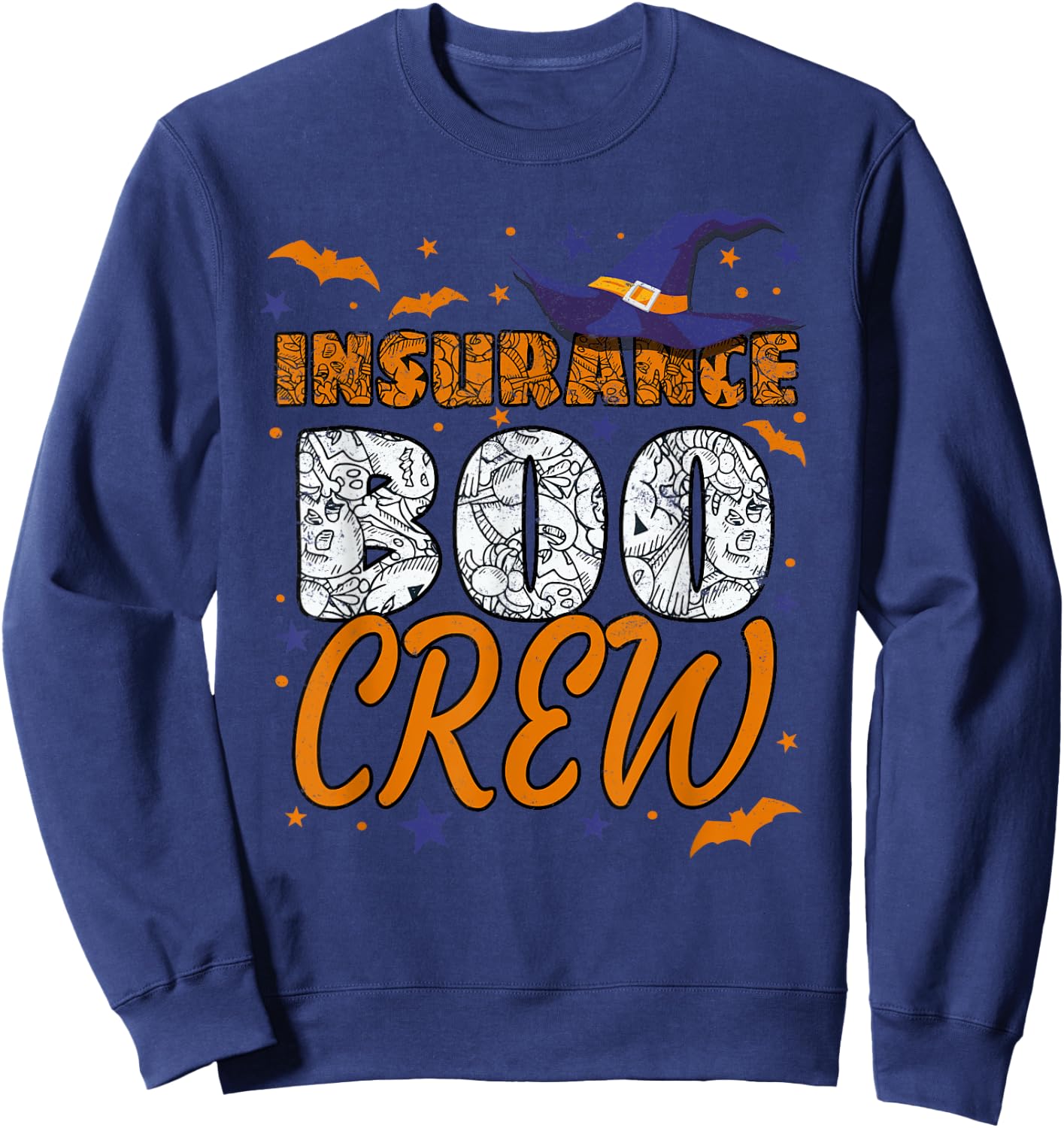 Insurance Boo Crew Halloween Insurance Agent Matching Sweatshirt - Sweatshirt | Navy