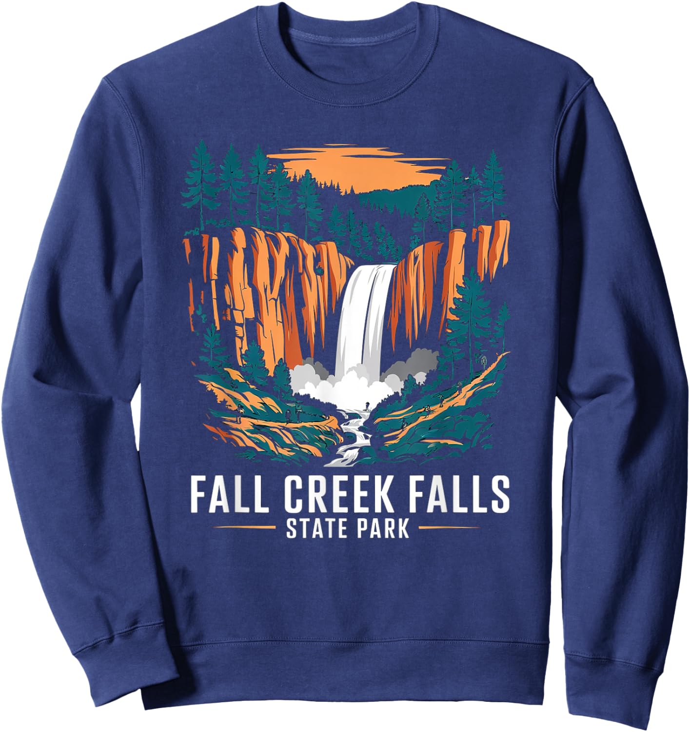 Fall Creek Falls State Park Tennessee Hiking Camper Souvenir Sweatshirt - Sweatshirt | Navy