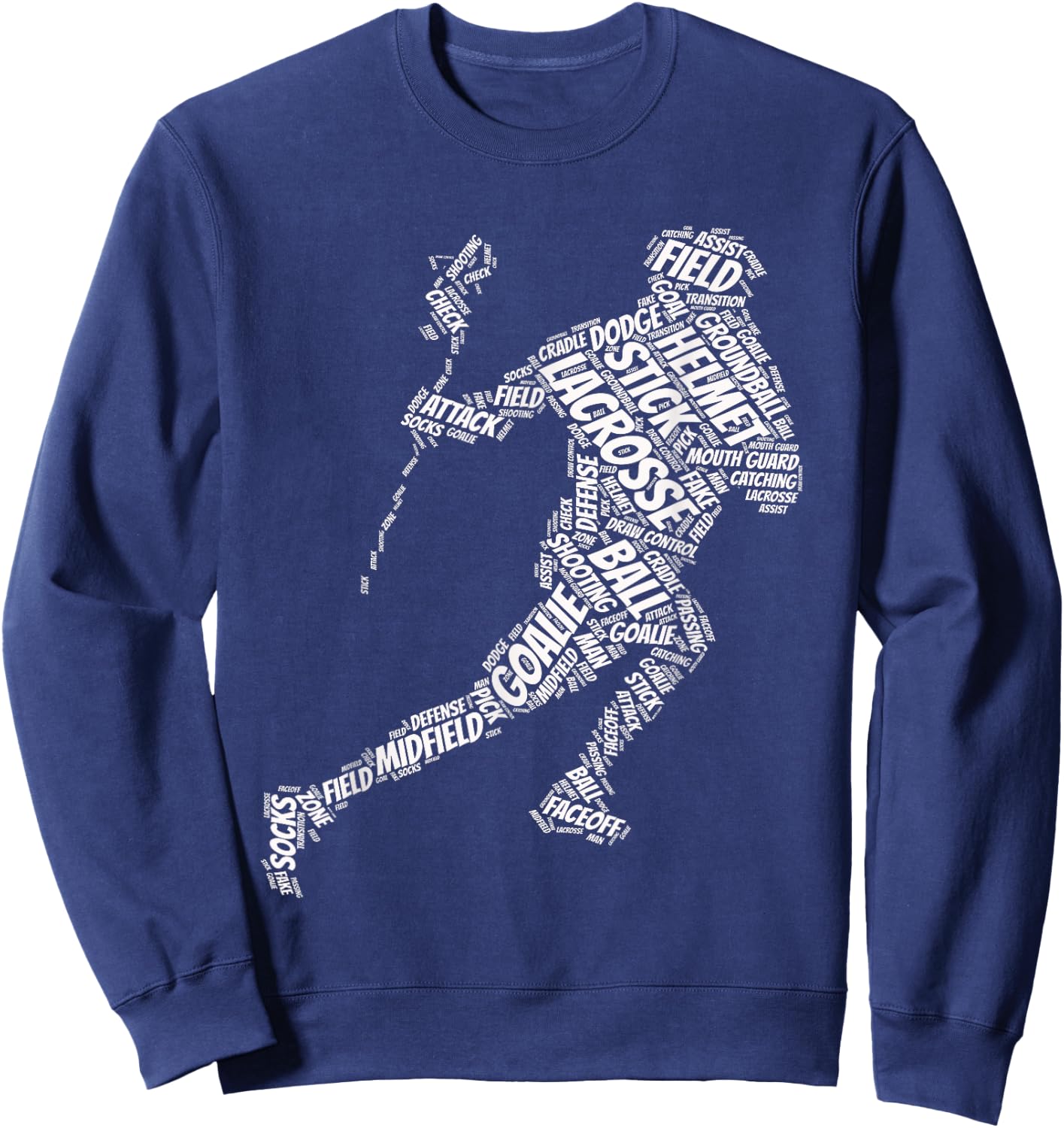 lacrosse sticks for boys Sports & Fitness cool Novelty Sweatshirt - Sweatshirt | Navy