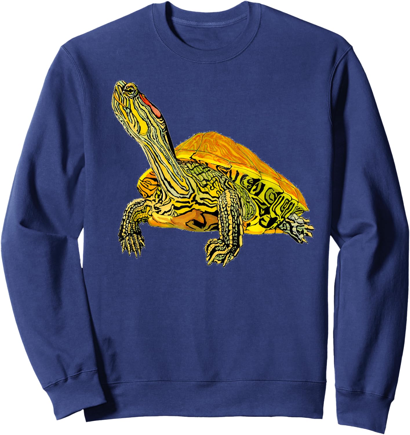 Red-Eared Slider Turtle Shirt - Gift Turtle Lovers Sweatshirt - Sweatshirt | Navy
