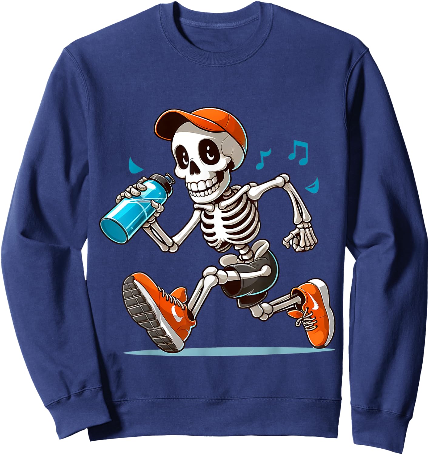 Running Skeleton Halloween Costume Spooky Runners Lover Sweatshirt - Sweatshirt | Navy