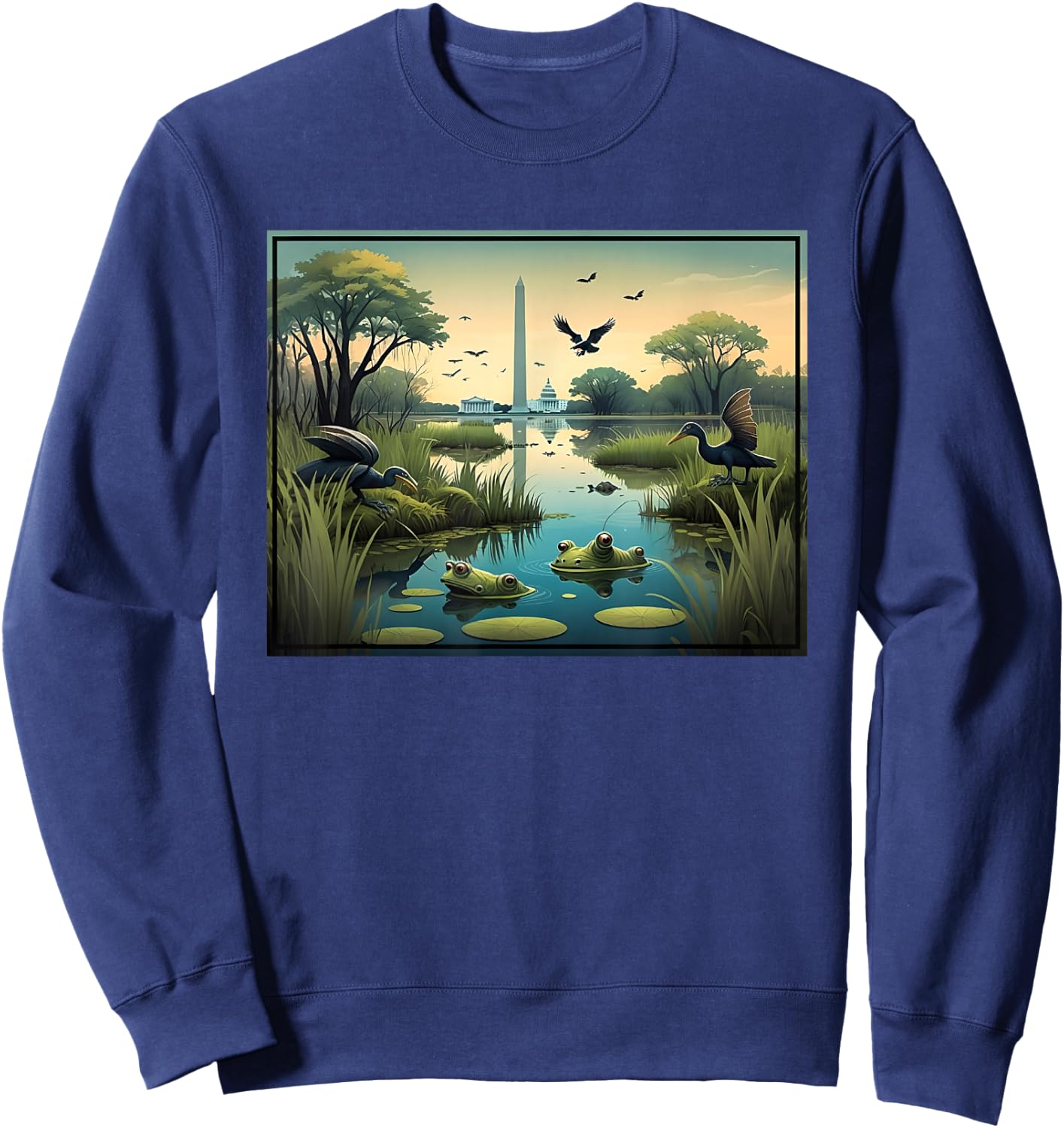 US Capitol Swamp - Drain the Washington DC Swampland Sweatshirt - Sweatshirt | Navy