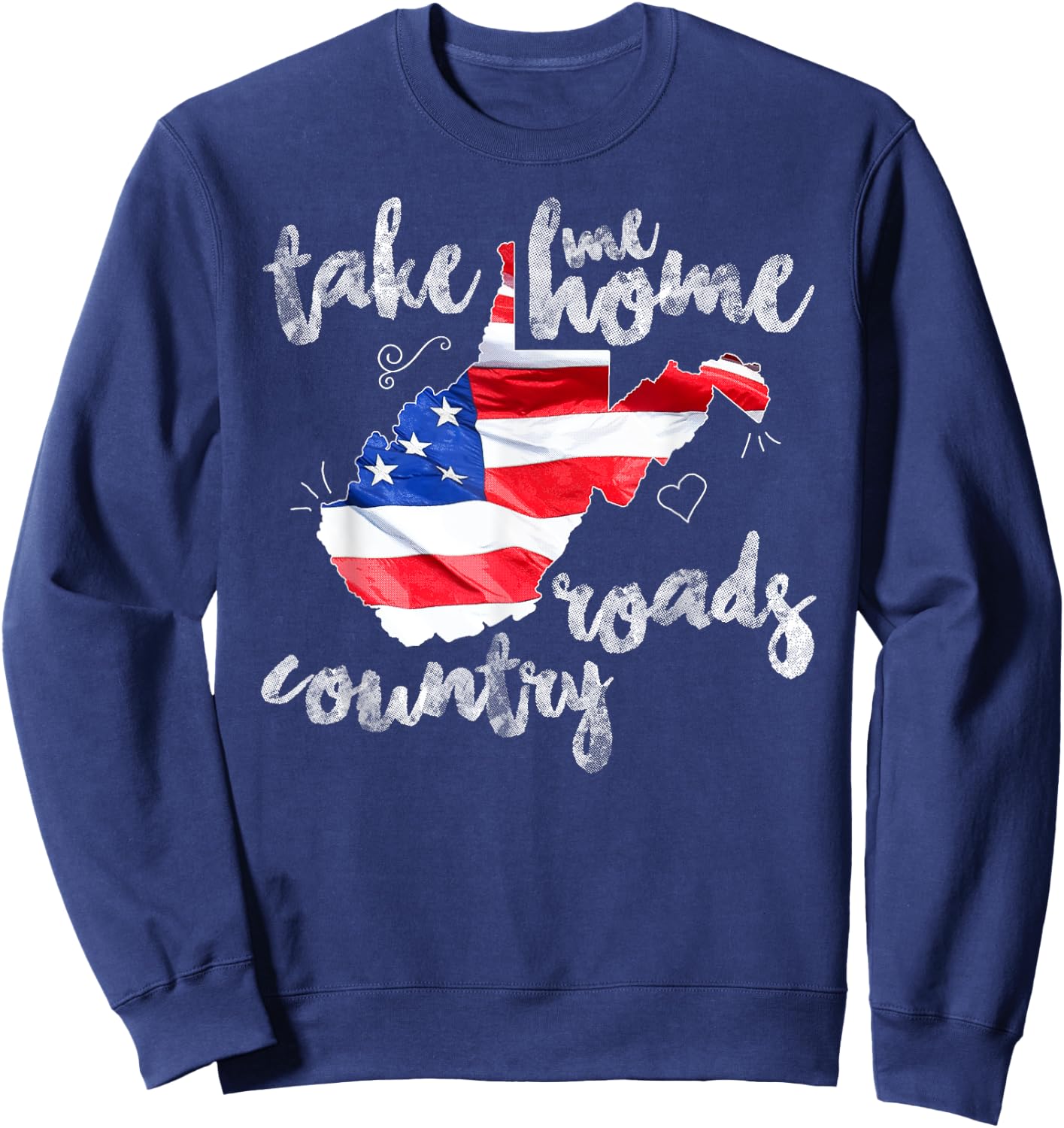 WV Country Roads Enlarged Version West Virginia Sweatshirt - Sweatshirt | Navy
