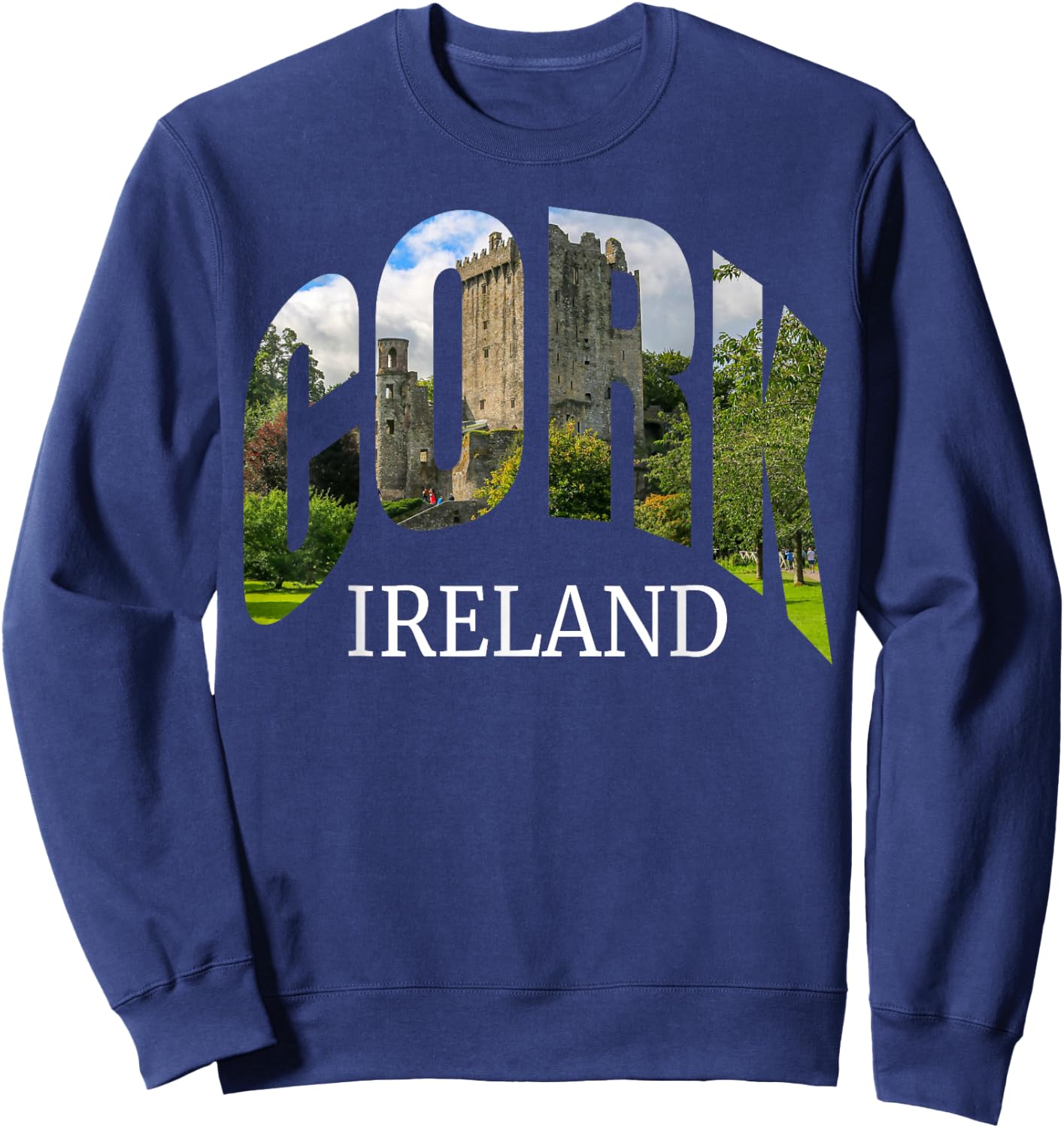 Cork Ireland Blarney Castle Photography Vacation Souvenir Sweatshirt - Sweatshirt | Navy