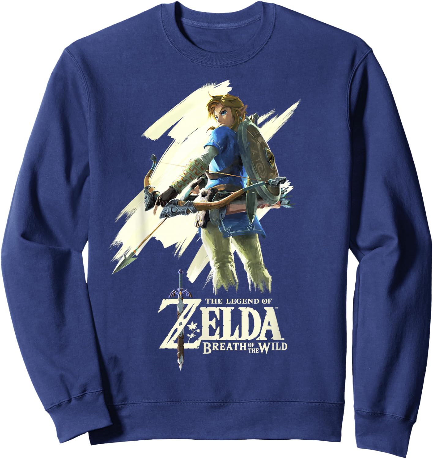 Nintendo Zelda Breath of the Wild Link Stare Graphic Sweatshirt - Sweatshirt | Navy