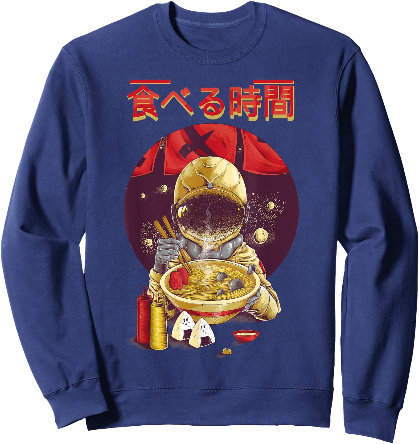 Ramen Astronaut Vintage Kawaii Otaku Japanese Noodles Gift Sweatshirt - Sweatshirt | Navy