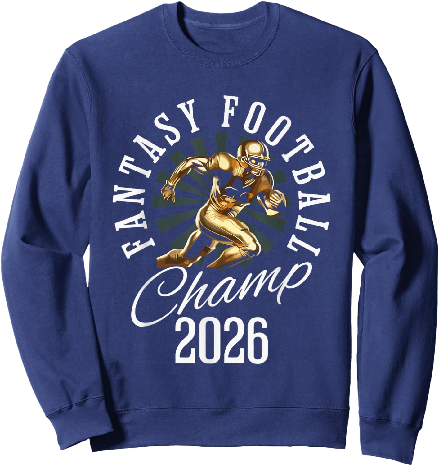Fantasy Football Champion 2026 Winner Trophy League Sweatshirt - Sweatshirt | Navy
