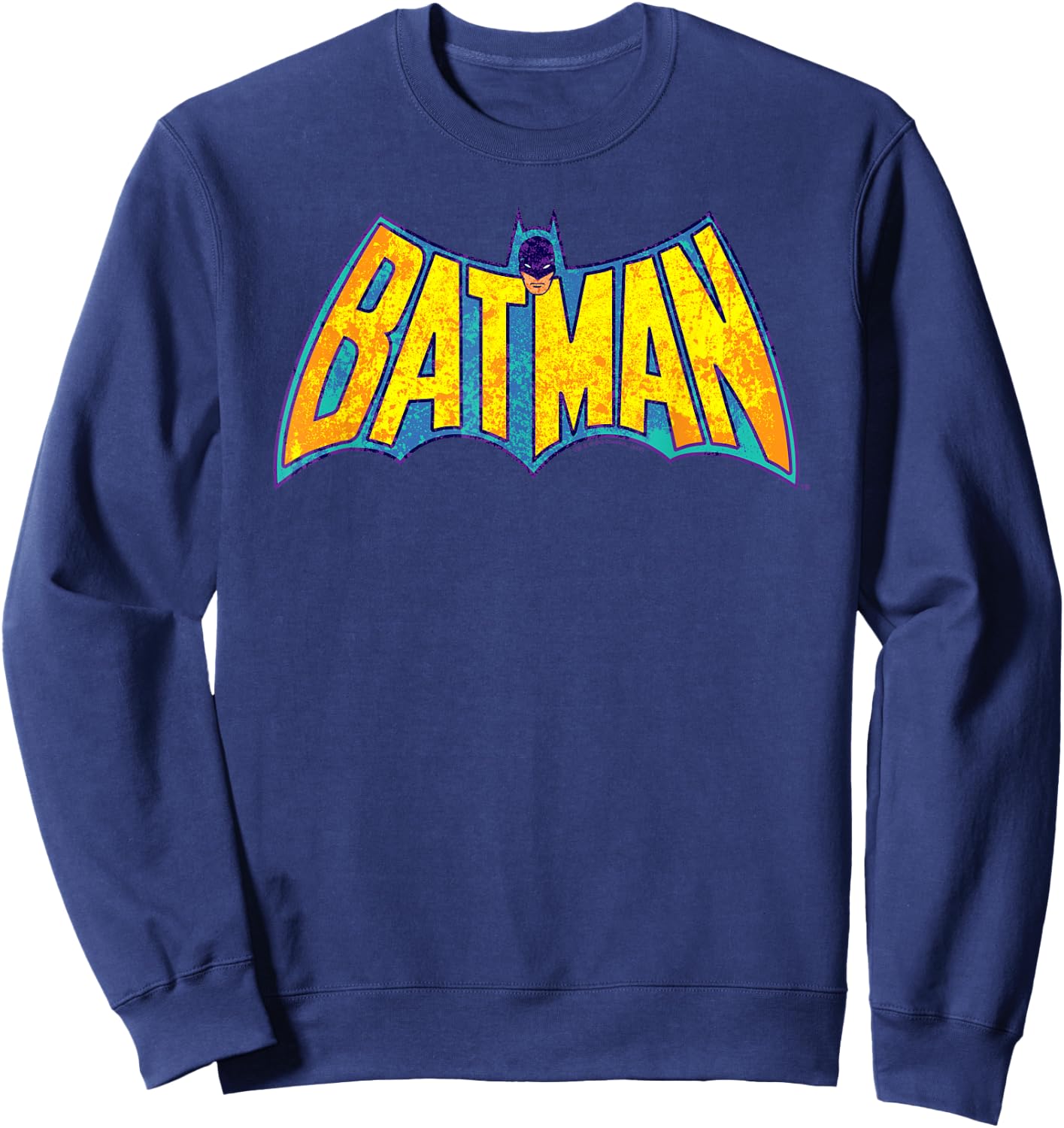 Batman Neon Distress Logo Sweatshirt - Sweatshirt | Navy