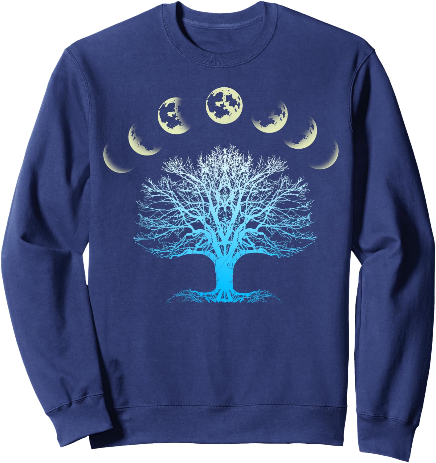 Tree Of Life Spiritual Shirt Moonphases for Yoga Sweatshirt - Sweatshirt | Navy
