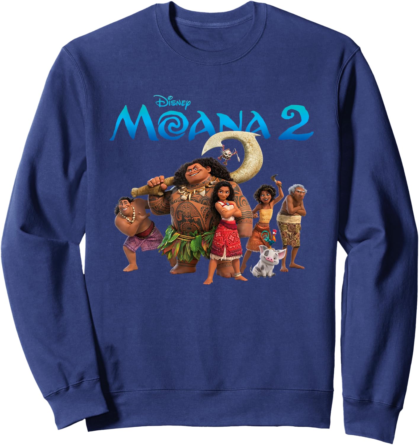 Disney Moana 2 Oceania Adventure Big Crew Panel Sweatshirt - Sweatshirt | Navy